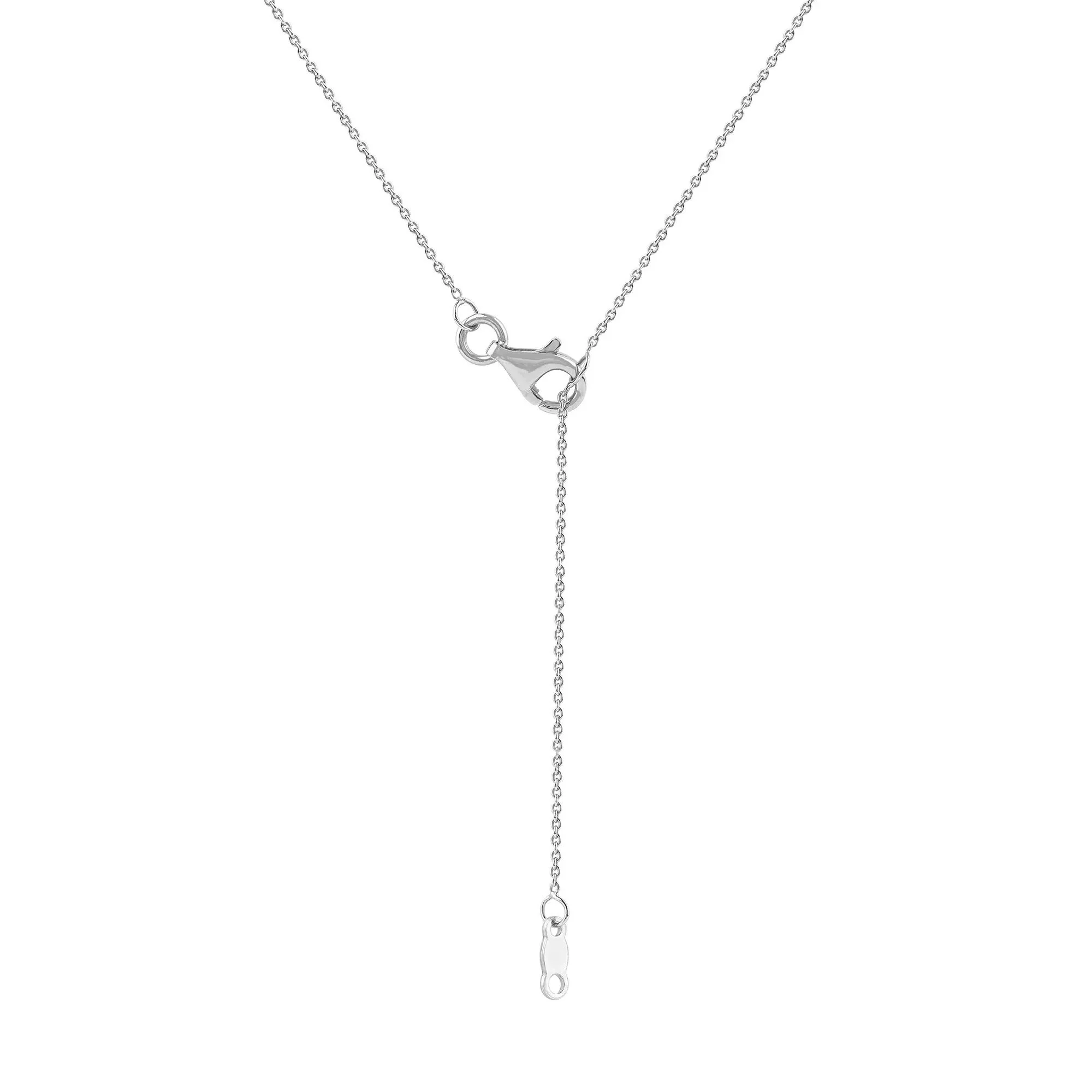 1 CT. Tw. Lab Grown Diamond Oval-Shaped Solitaire Bezel Pendant Necklace 10K White Gold Size 18" - Image 4