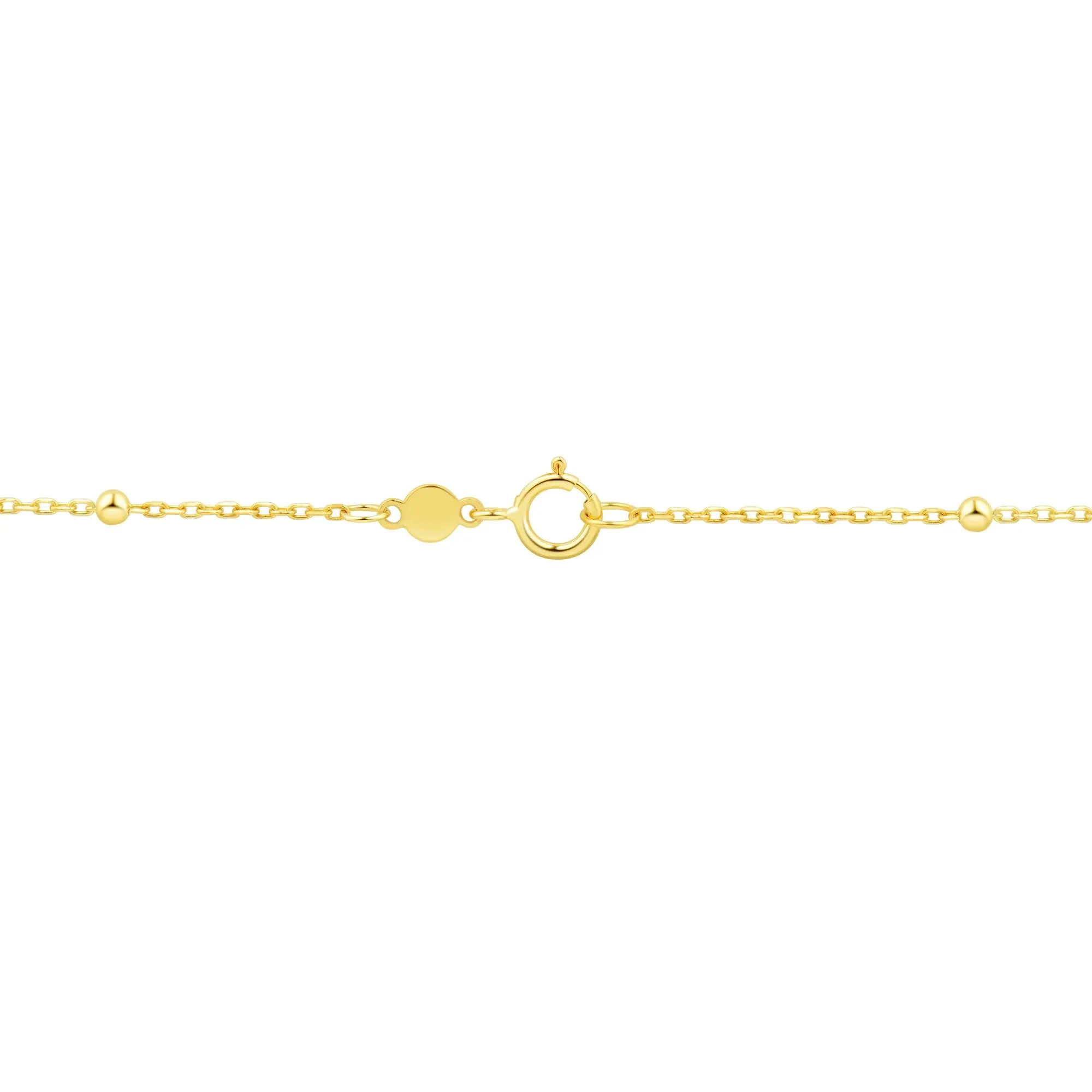 Beaded Station Necklace 14K Yellow Gold Size 17" - Image 4
