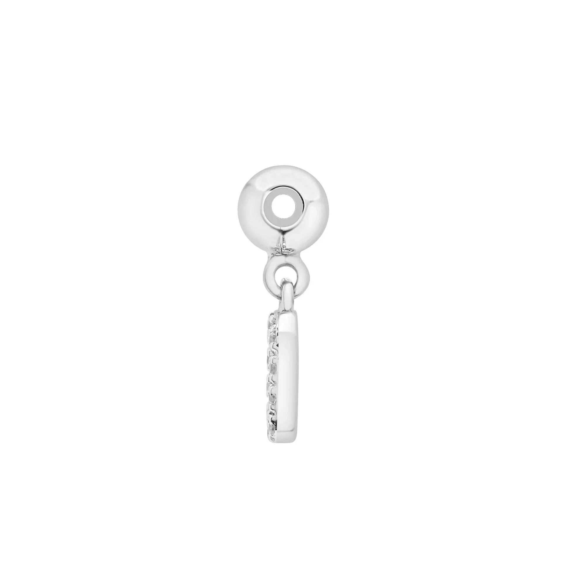 Diamond Accent Number 0 Bead Charm .925 Sterling Silver White Size 12.50mm - Image 6