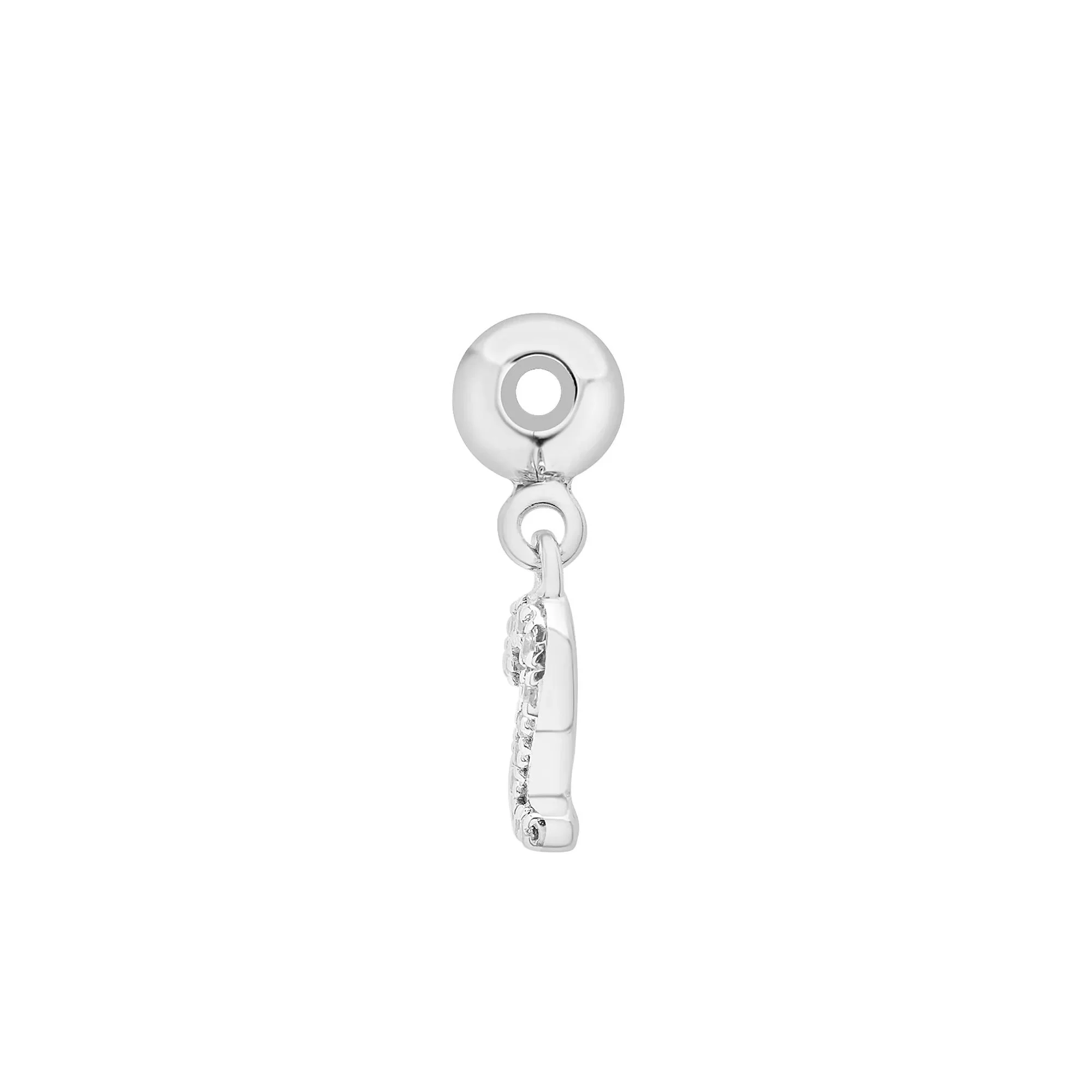 Diamond Accent Number 2 Bead Charm .925 Sterling Silver White Size 12.00mm - Image 6