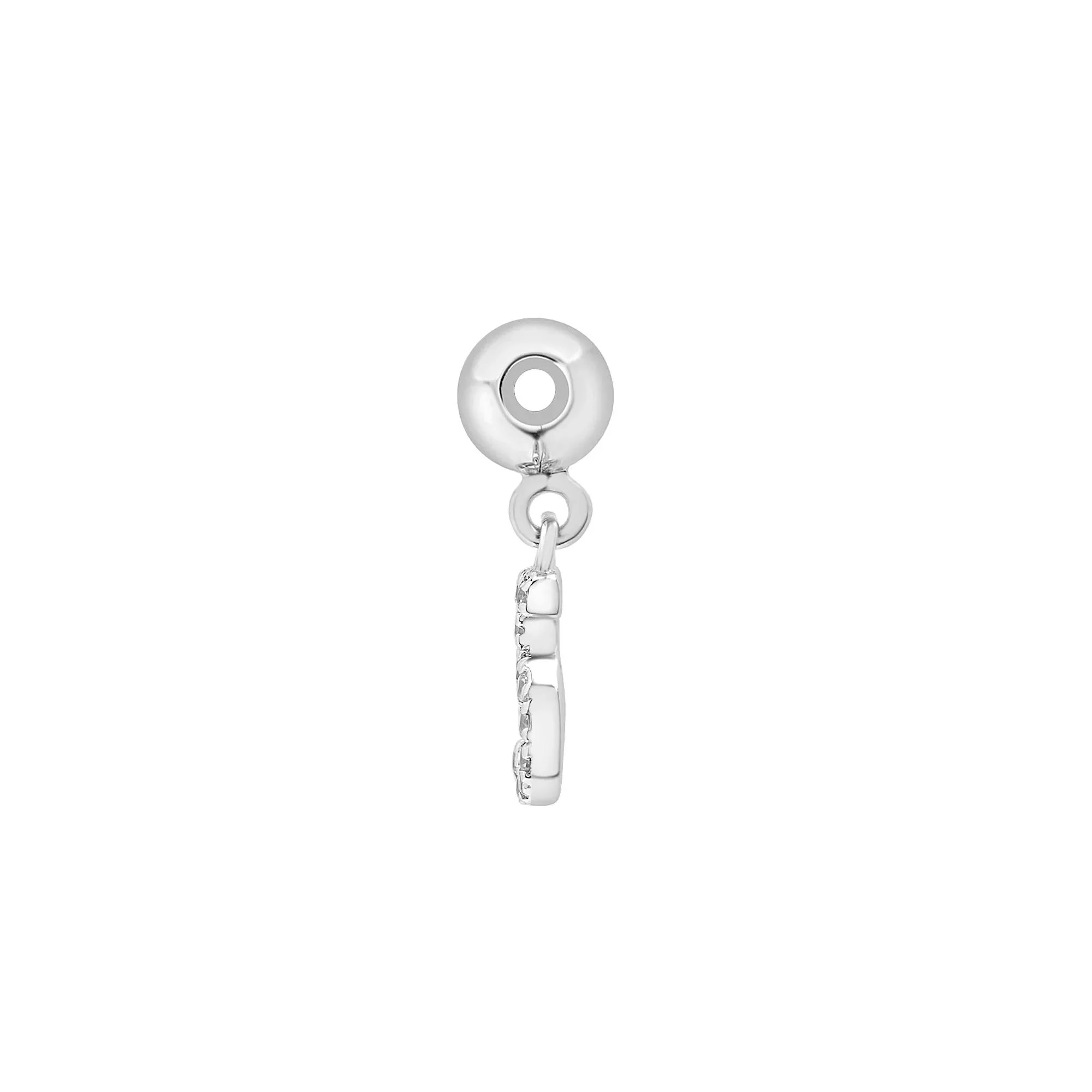 Diamond Accent Number 5 Bead Charm .925 Sterling Silver White Size 12.00mm - Image 6