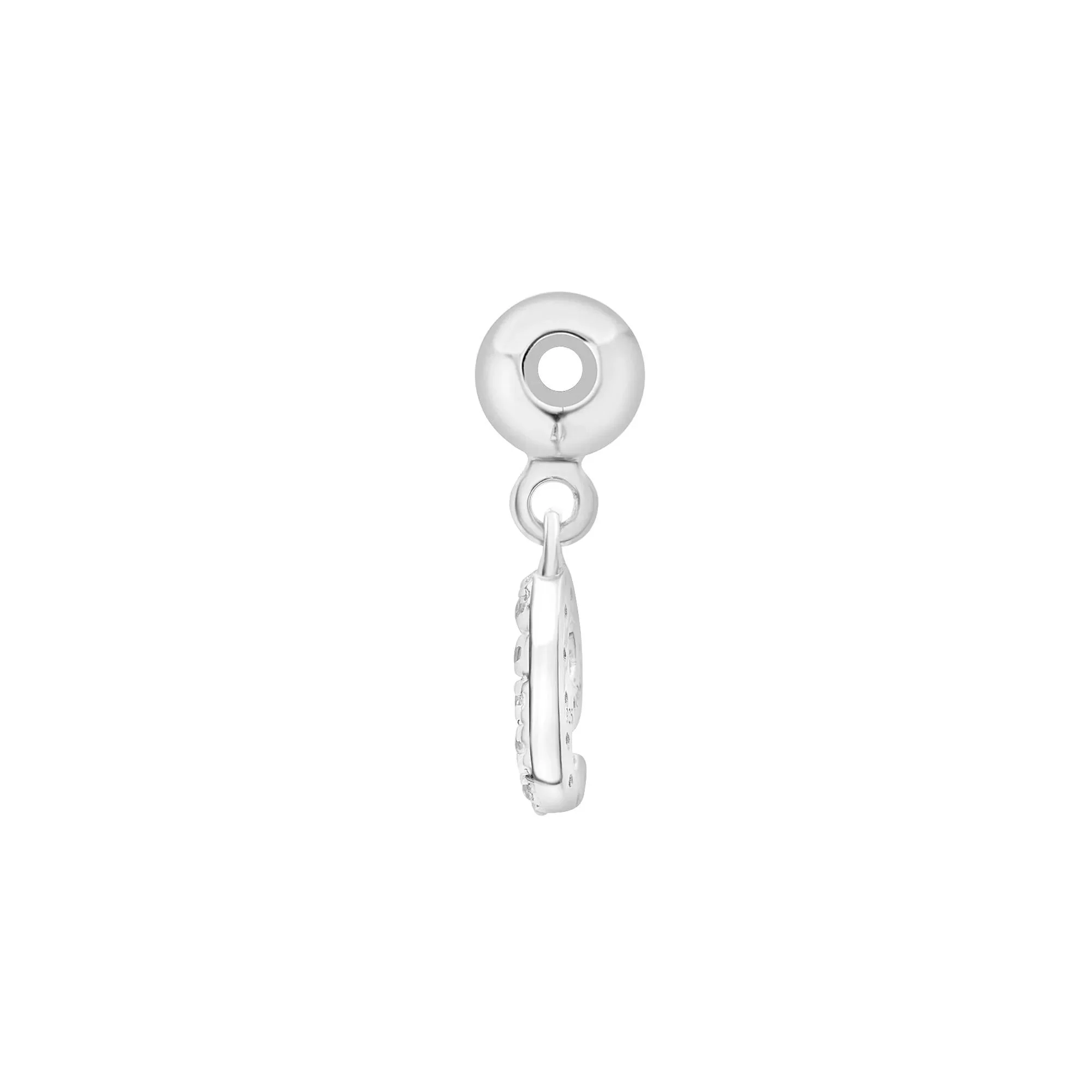 Diamond Accent Number 9 Bead Charm .925 Sterling Silver White Size 12.00mm - Image 6