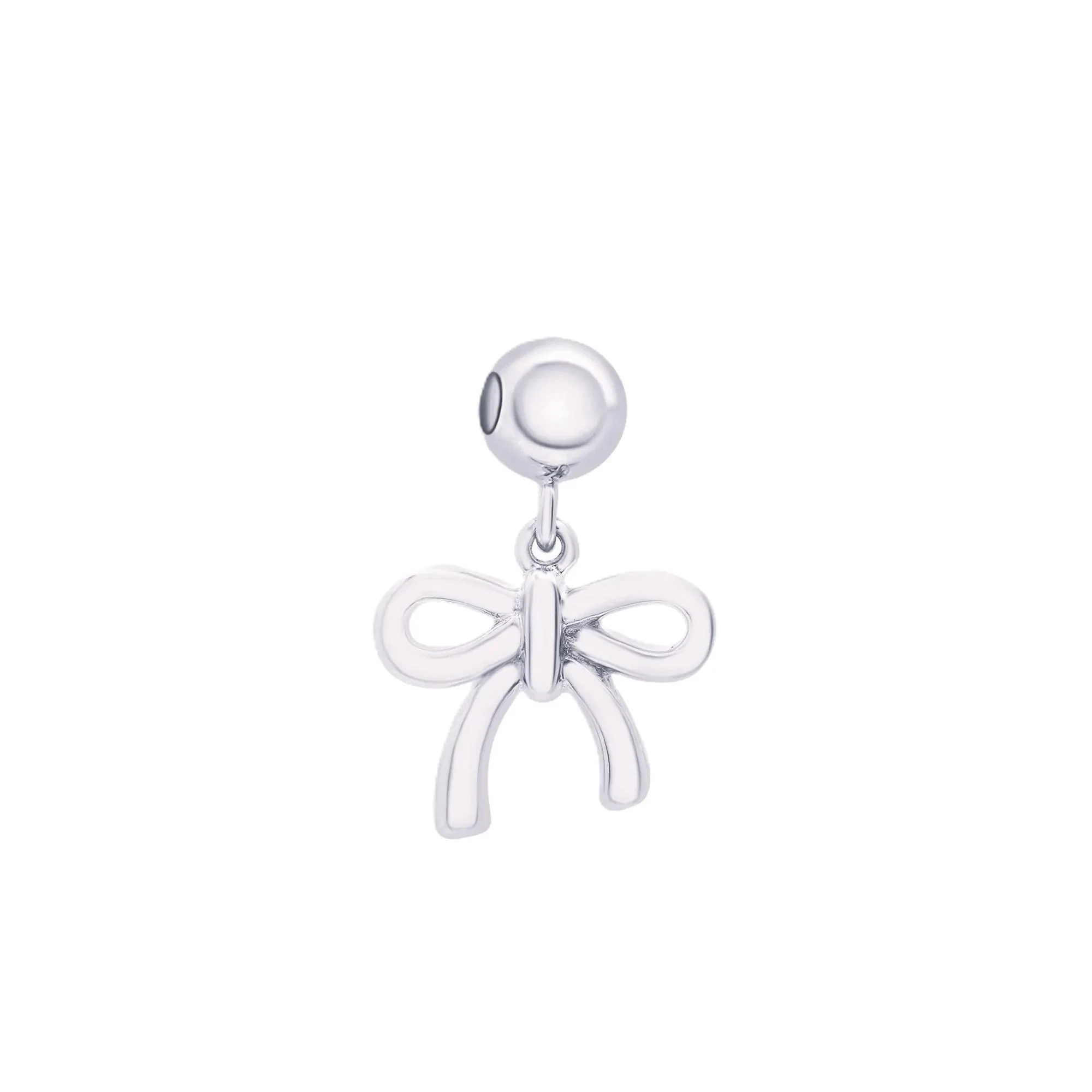 Bow Bead Charm .925 Sterling Silver White Size 12.80mm - Image 5
