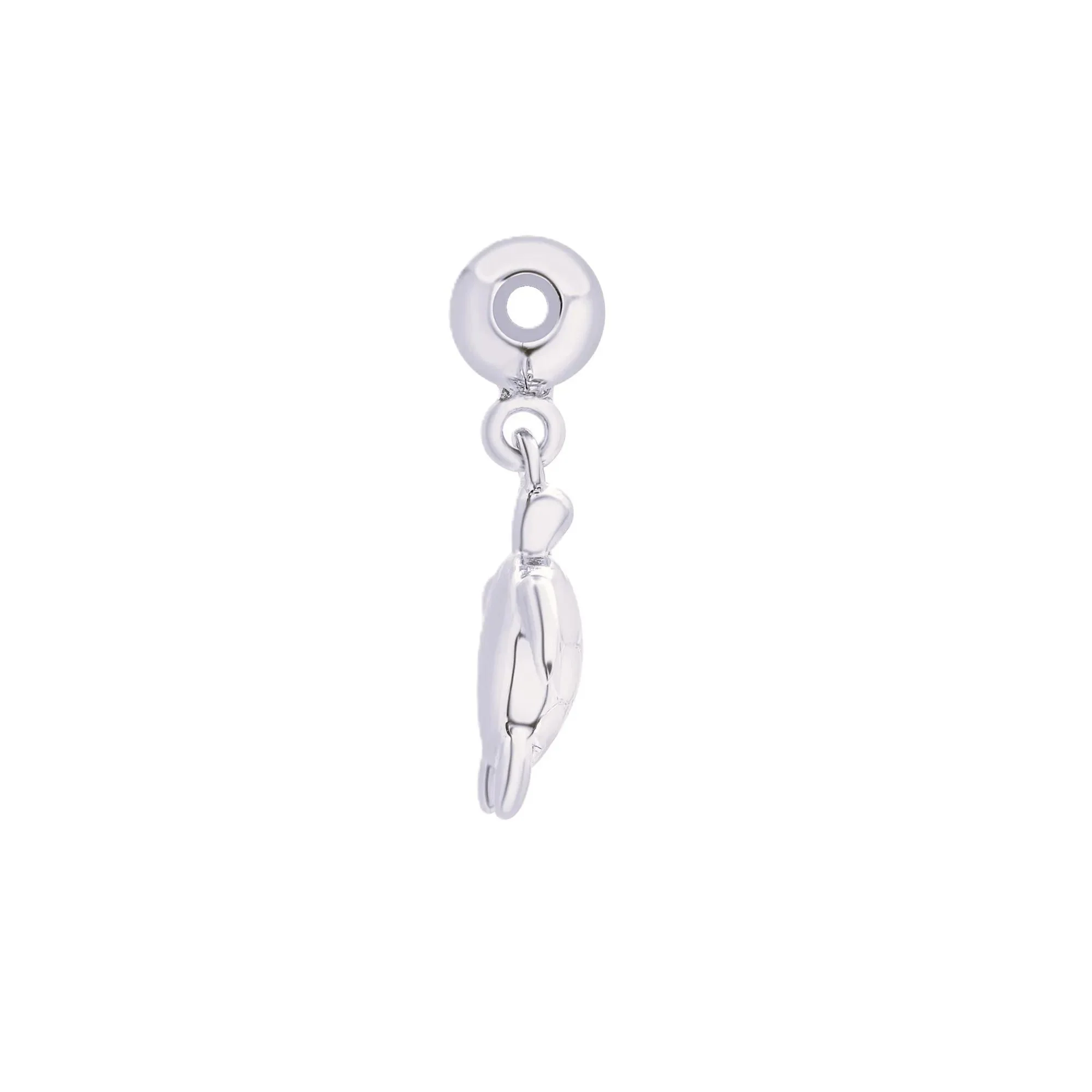 Sea Turtle Bead Charm .925 Sterling Silver White Size 15.00mm - Image 6
