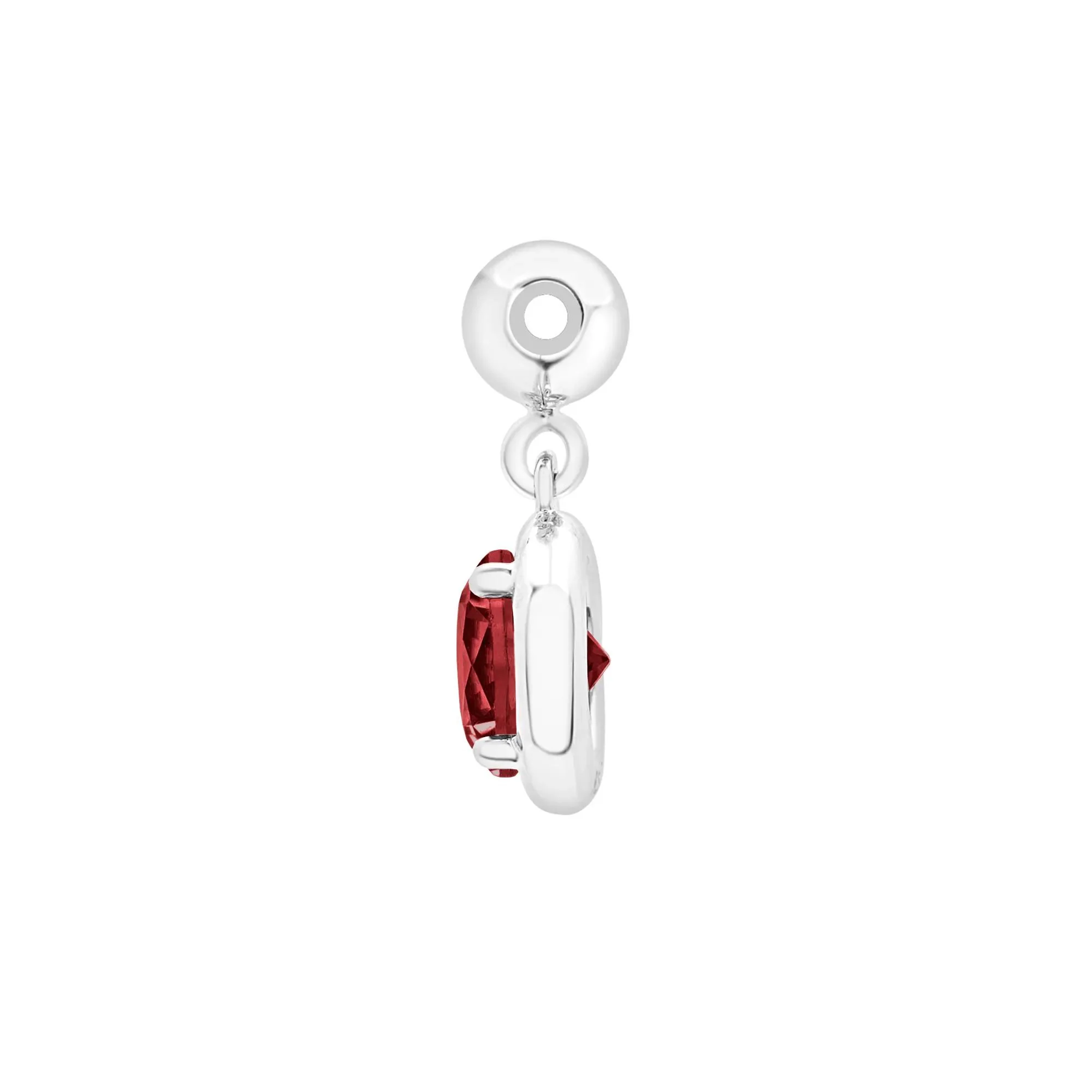 Garnet Birthstone Bead Charm .925 Sterling Silver White Size 13.00mm - Image 6