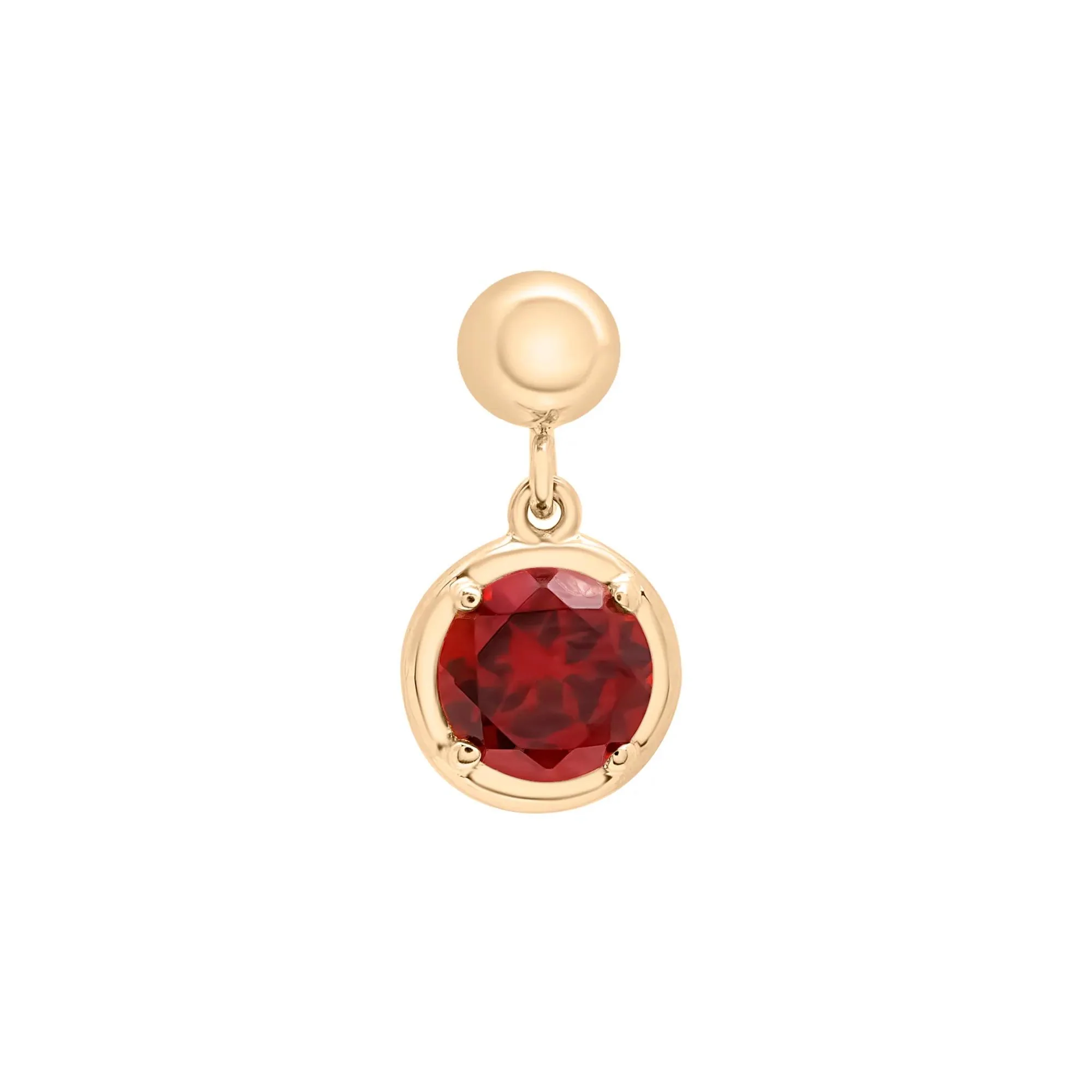 Garnet Birthstone Bead Charm Vermeil Yellow Size 13.00mm - Image 5