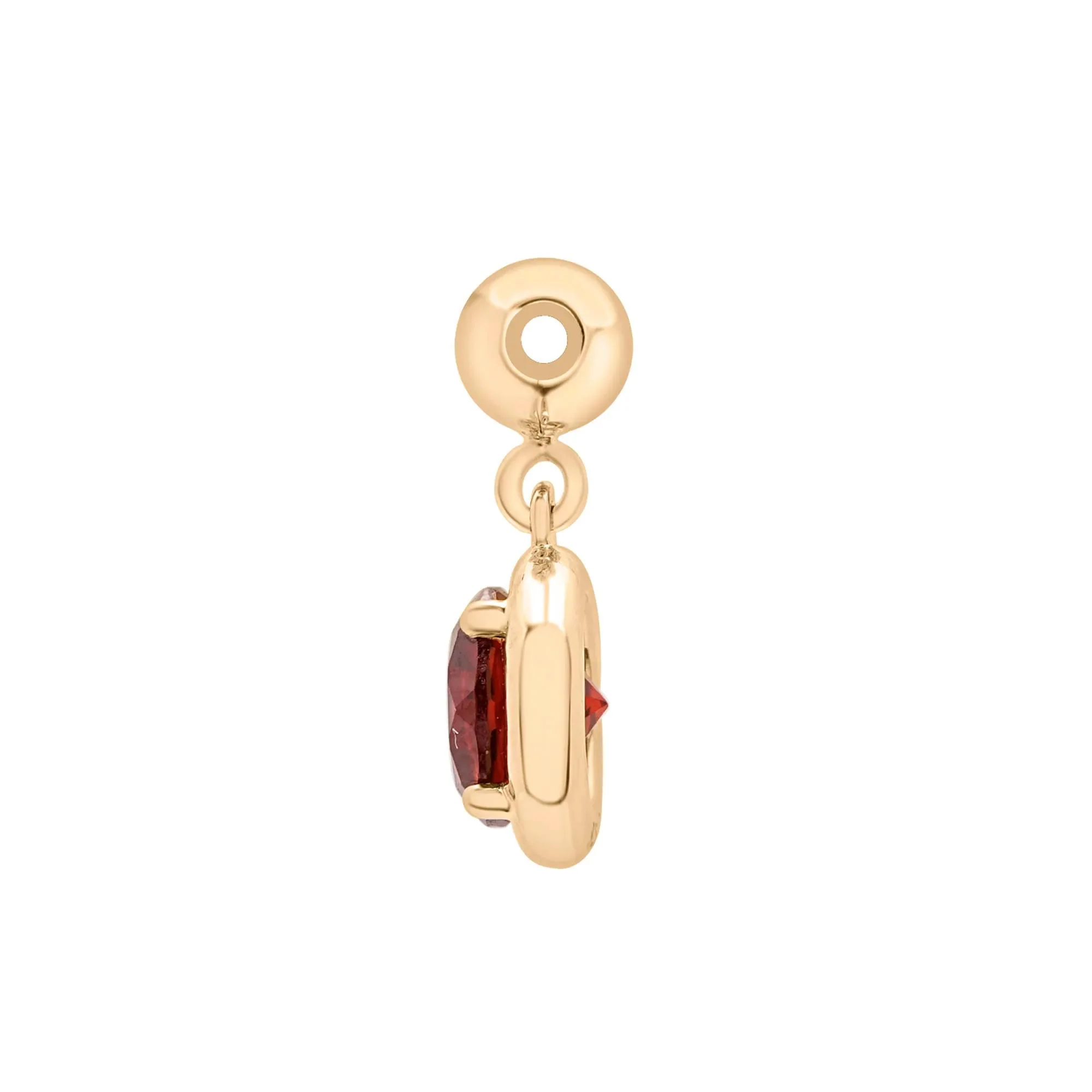 Garnet Birthstone Bead Charm Vermeil Yellow Size 13.00mm - Image 6