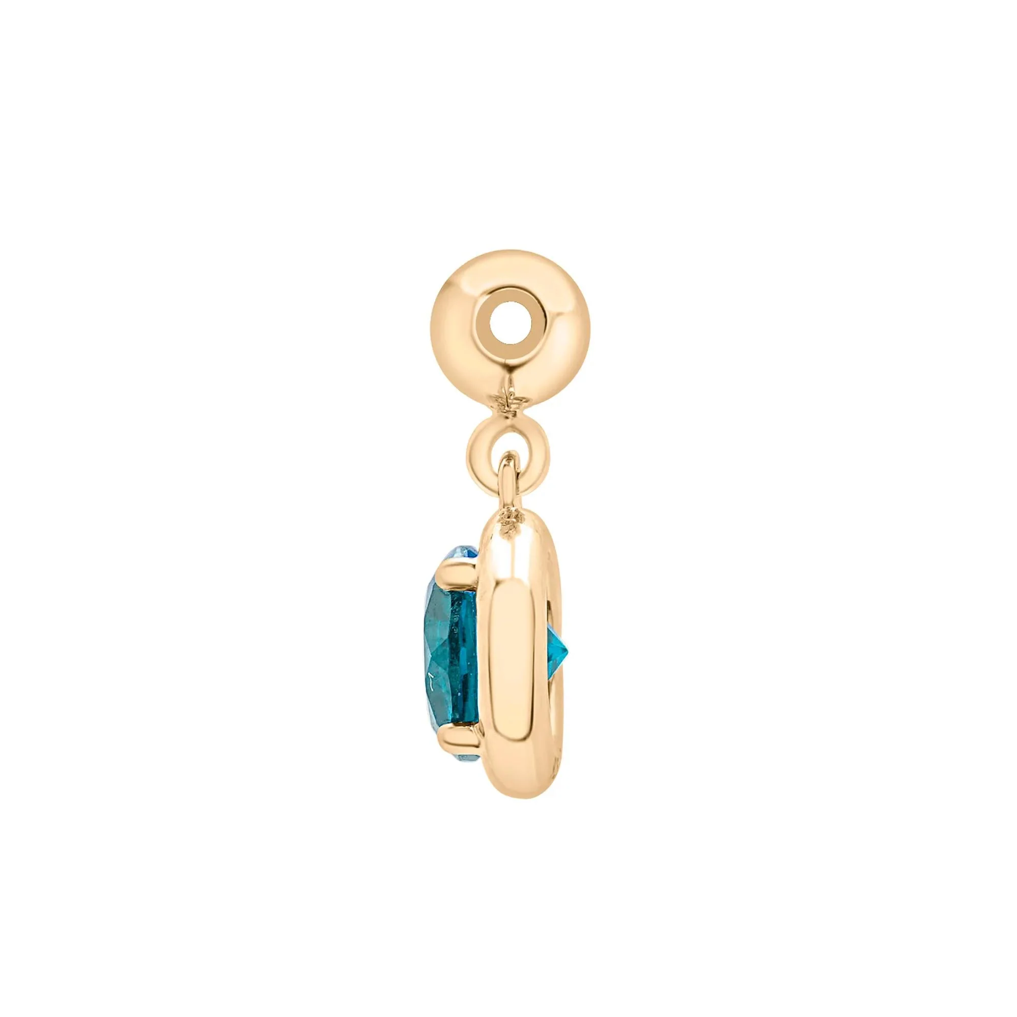 Blue Topaz Birthstone Bead Charm Vermeil Yellow Size 13.00mm - Image 6