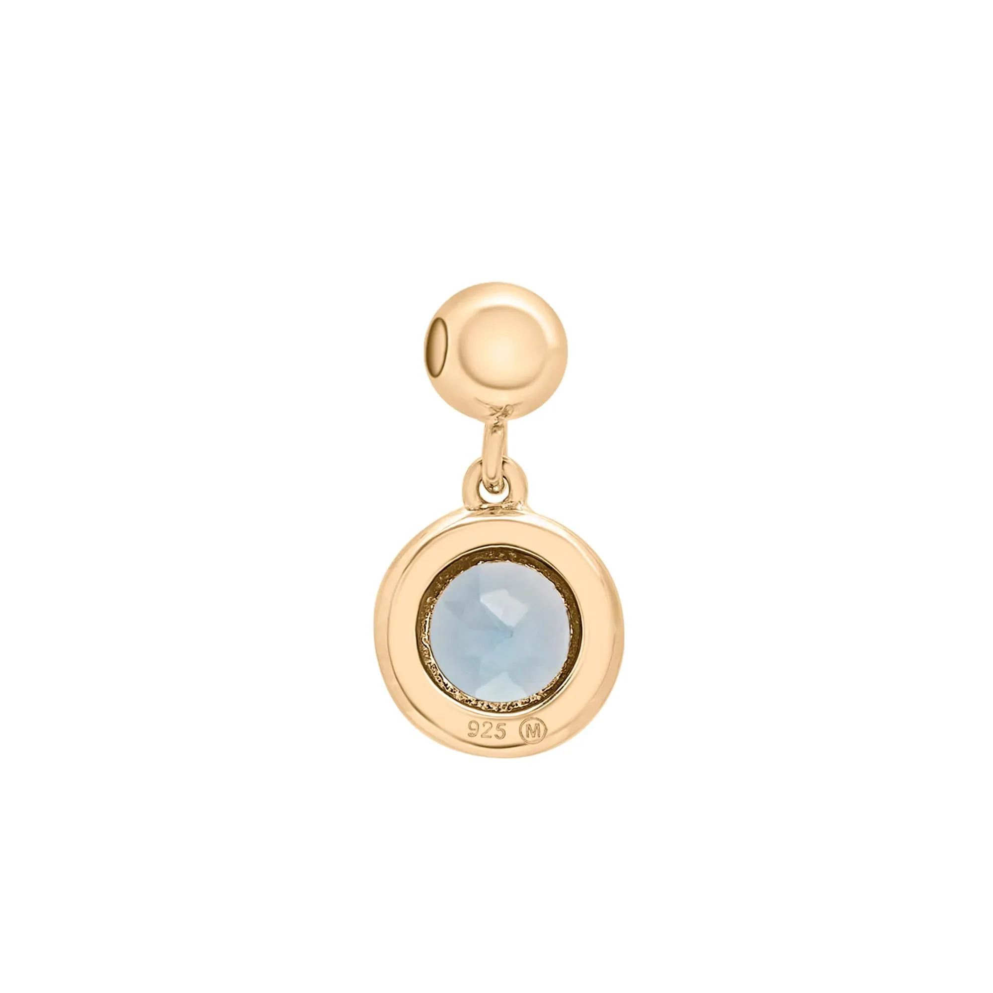 Blue Topaz Birthstone Bead Charm Vermeil Yellow Size 13.00mm - Image 7