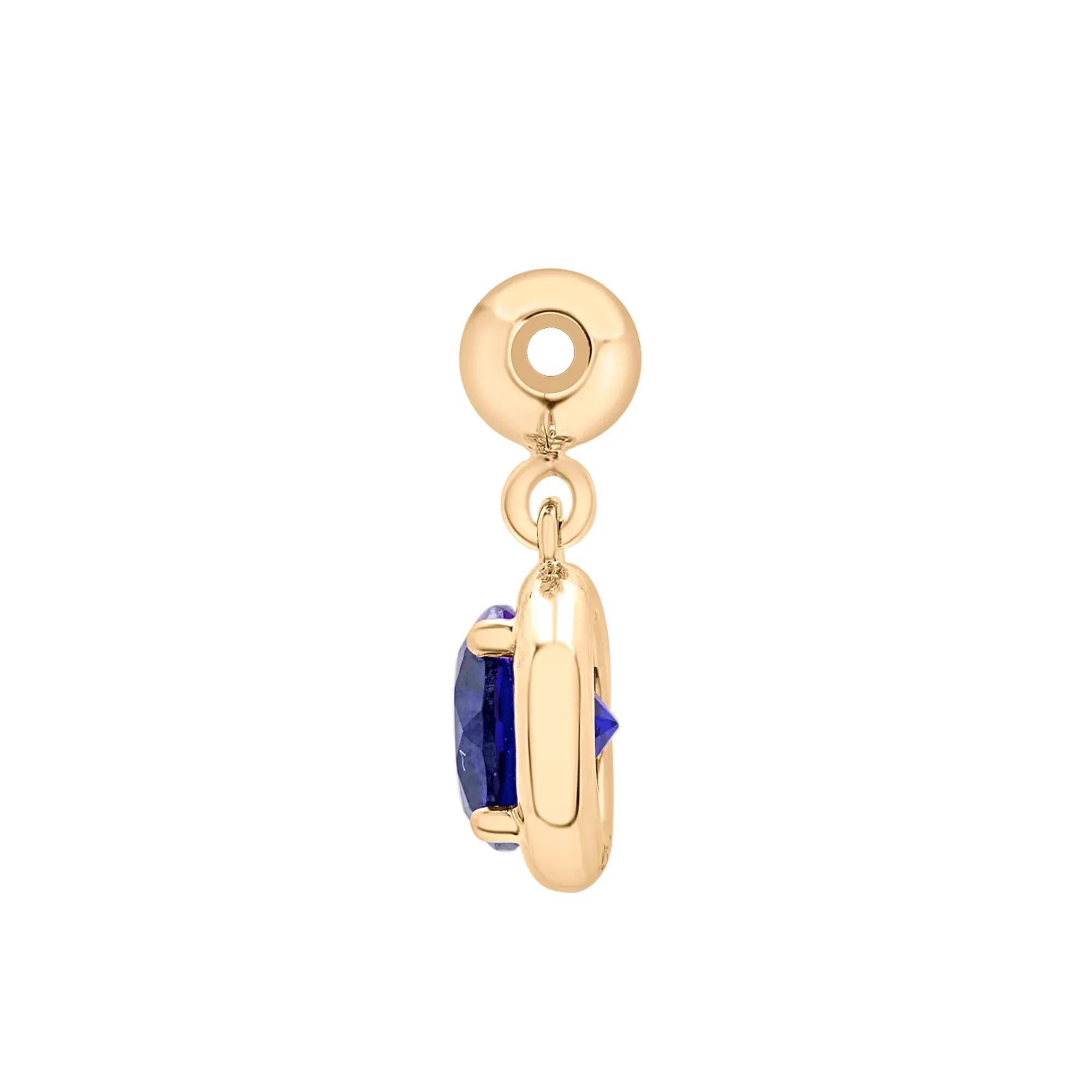 Lab-Created Blue Sapphire Birthstone Bead Charm Vermeil Yellow Size 13.00mm - Image 6