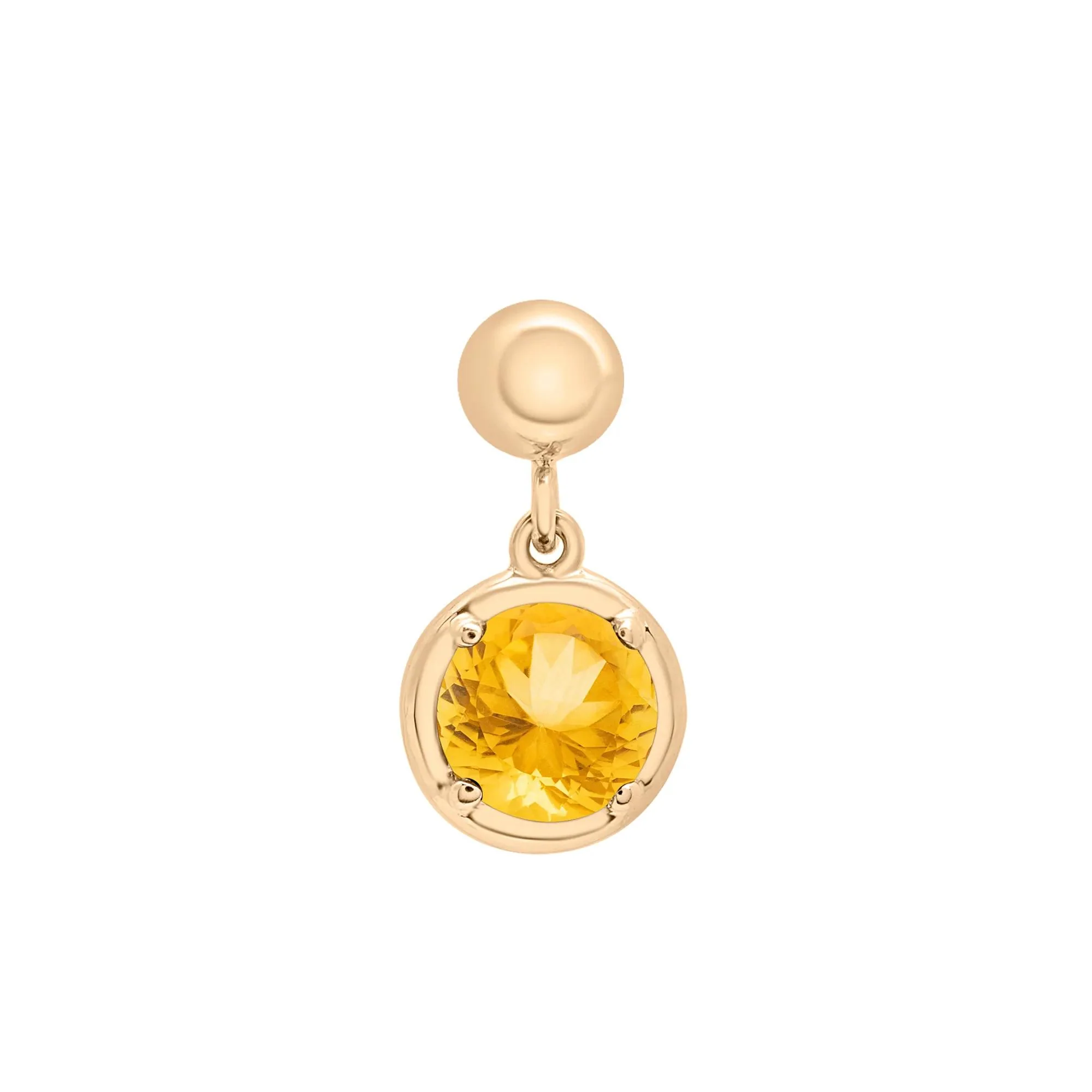 Citrine Birthstone Bead Charm Vermeil Yellow Size 13.00mm - Image 5