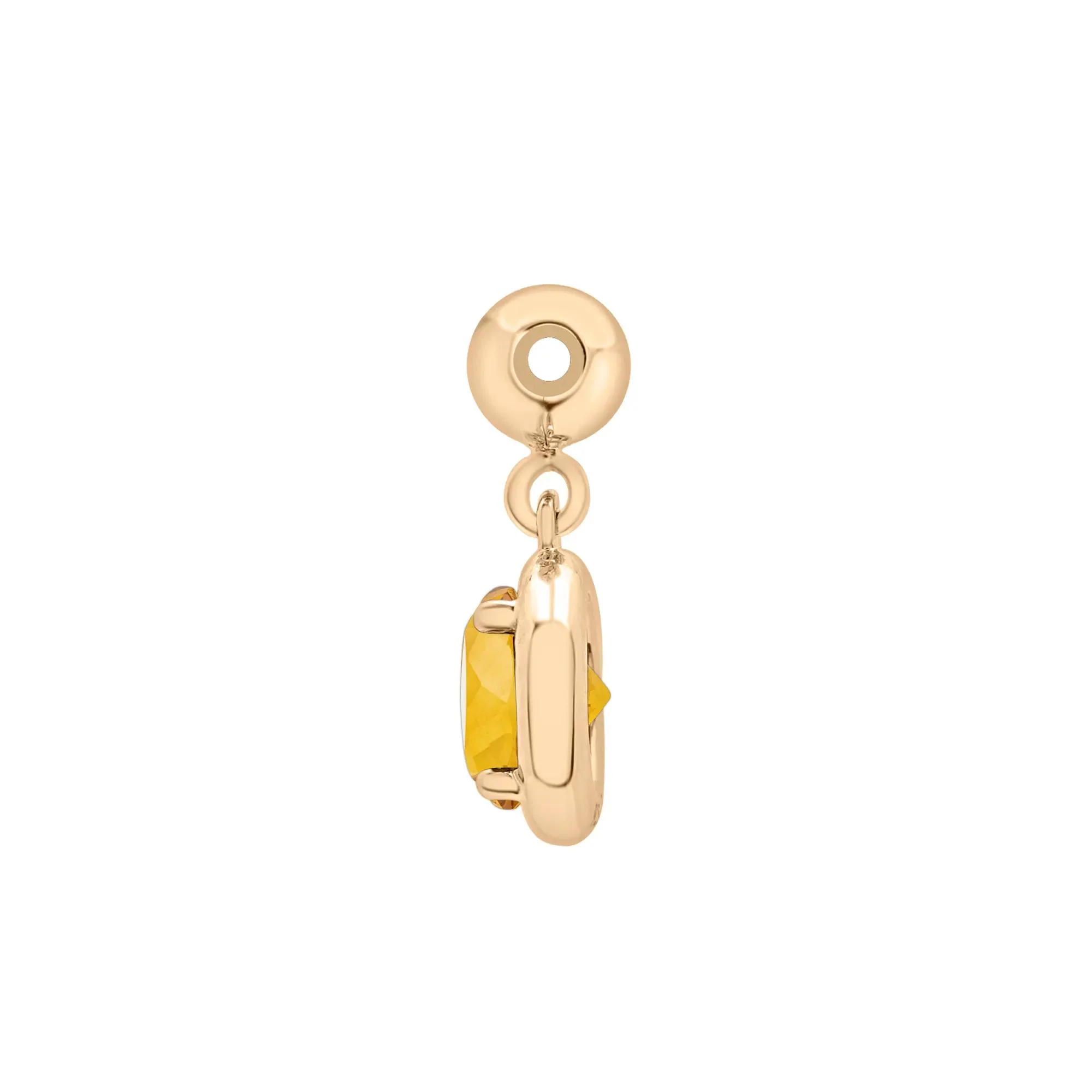 Citrine Birthstone Bead Charm Vermeil Yellow Size 13.00mm - Image 6