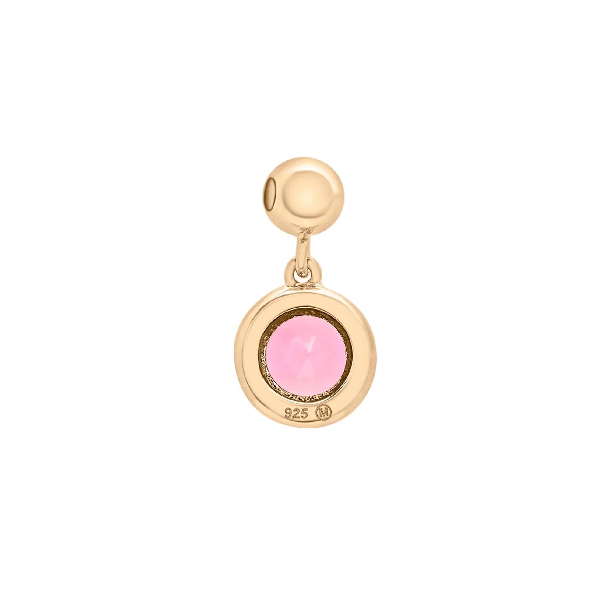 Lab-Created Pink Sapphire Birthstone Bead Charm Vermeil Yellow Size 13.00mm - Image 7