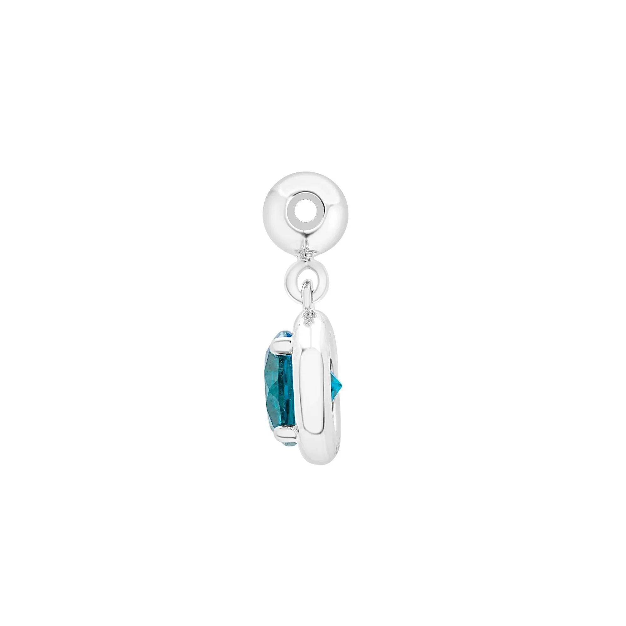 Blue Topaz Birthstone Bead Charm .925 Sterling Silver White Size 13.00mm - Image 6