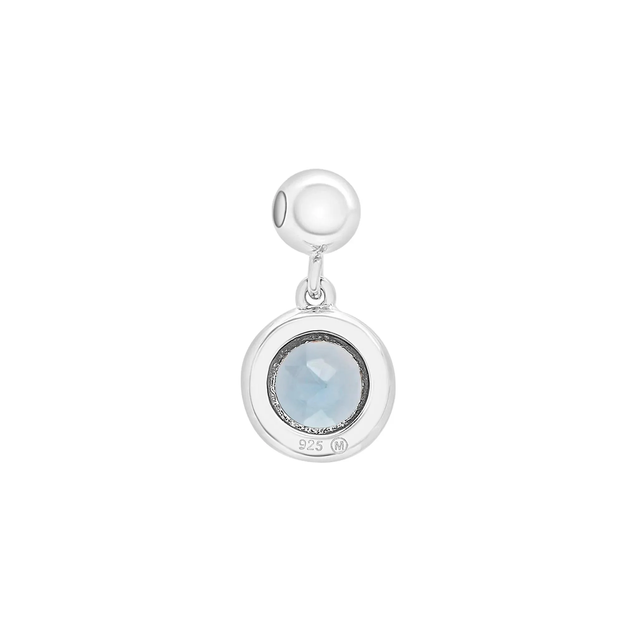 Blue Topaz Birthstone Bead Charm .925 Sterling Silver White Size 13.00mm - Image 7