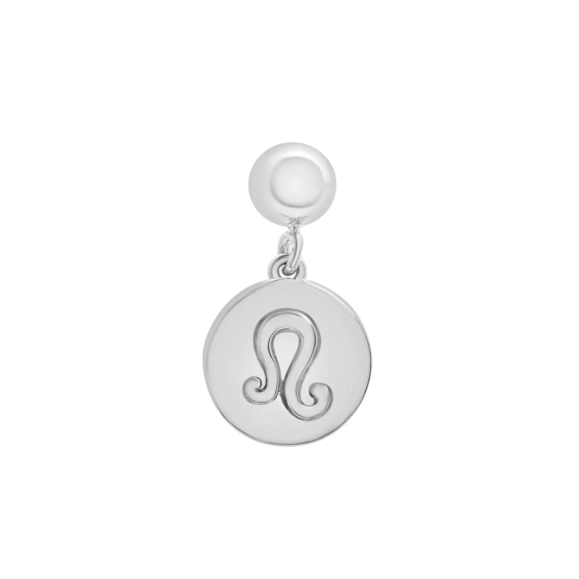 Leo Zodiac Disc Bead Charm .925 Sterling Silver White Size 14.00mm - Image 5