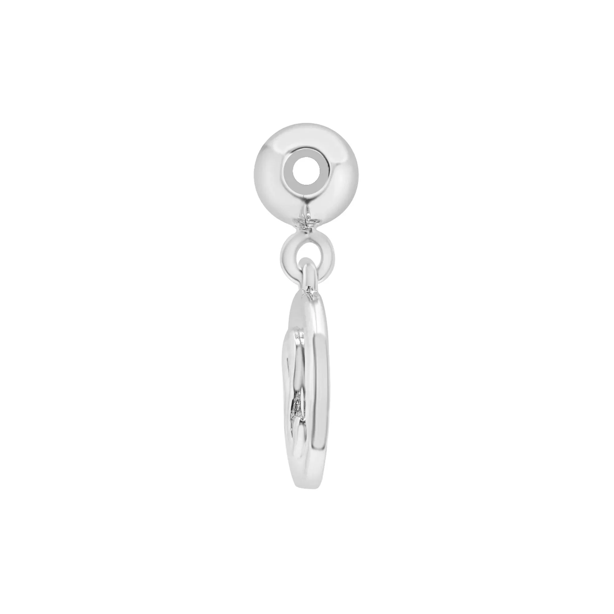 Leo Zodiac Disc Bead Charm .925 Sterling Silver White Size 14.00mm - Image 6