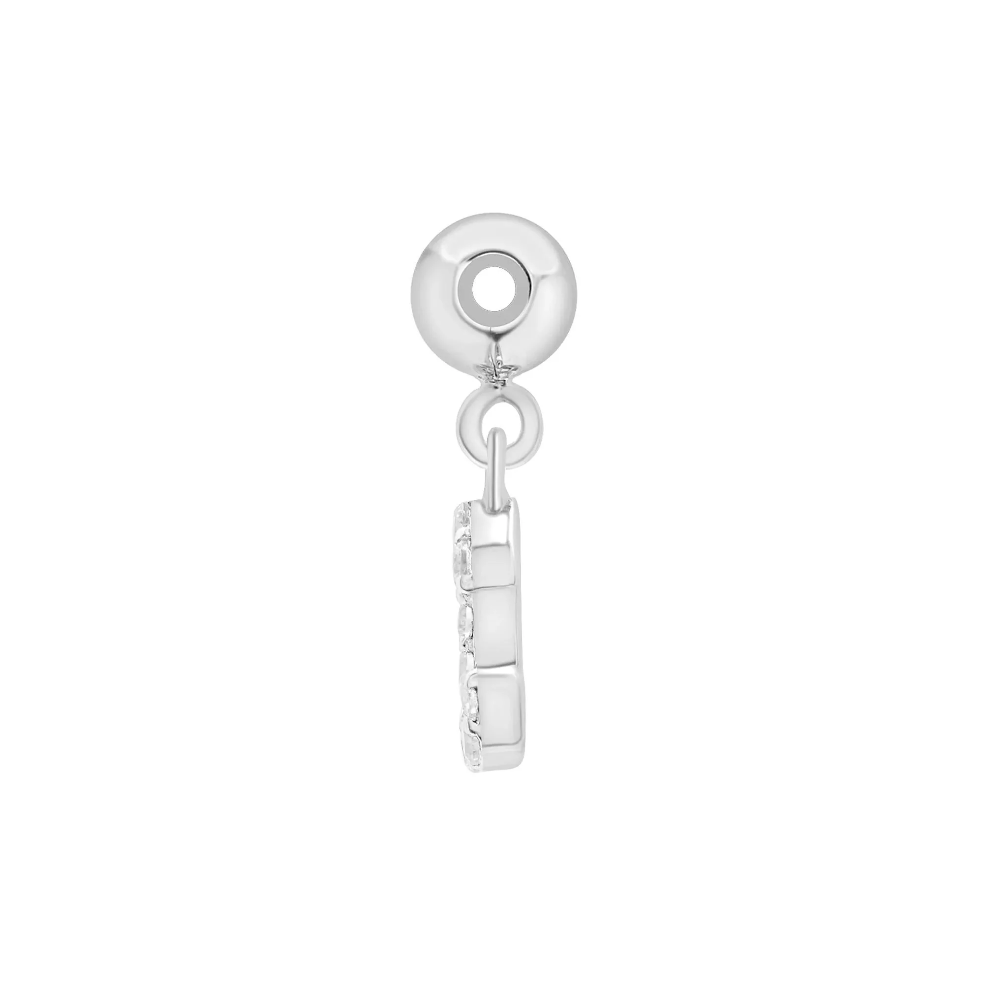 Diamond Accent C Initial Bead Charm .925 Sterling Silver White Size 12.50mm - Image 6