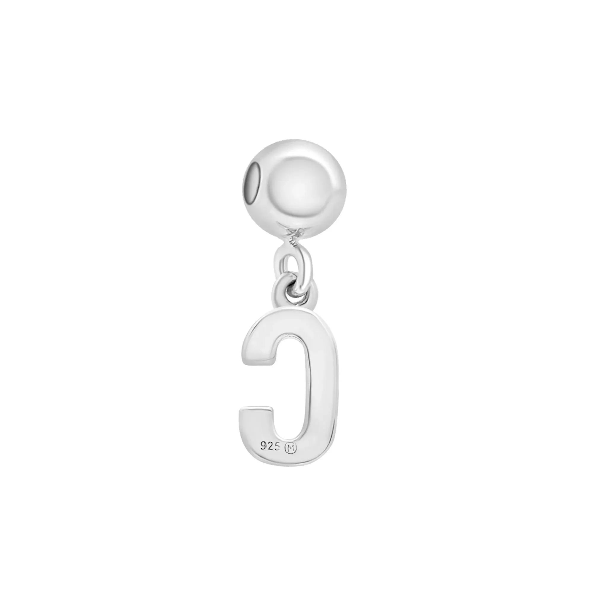 Diamond Accent C Initial Bead Charm .925 Sterling Silver White Size 12.50mm - Image 7