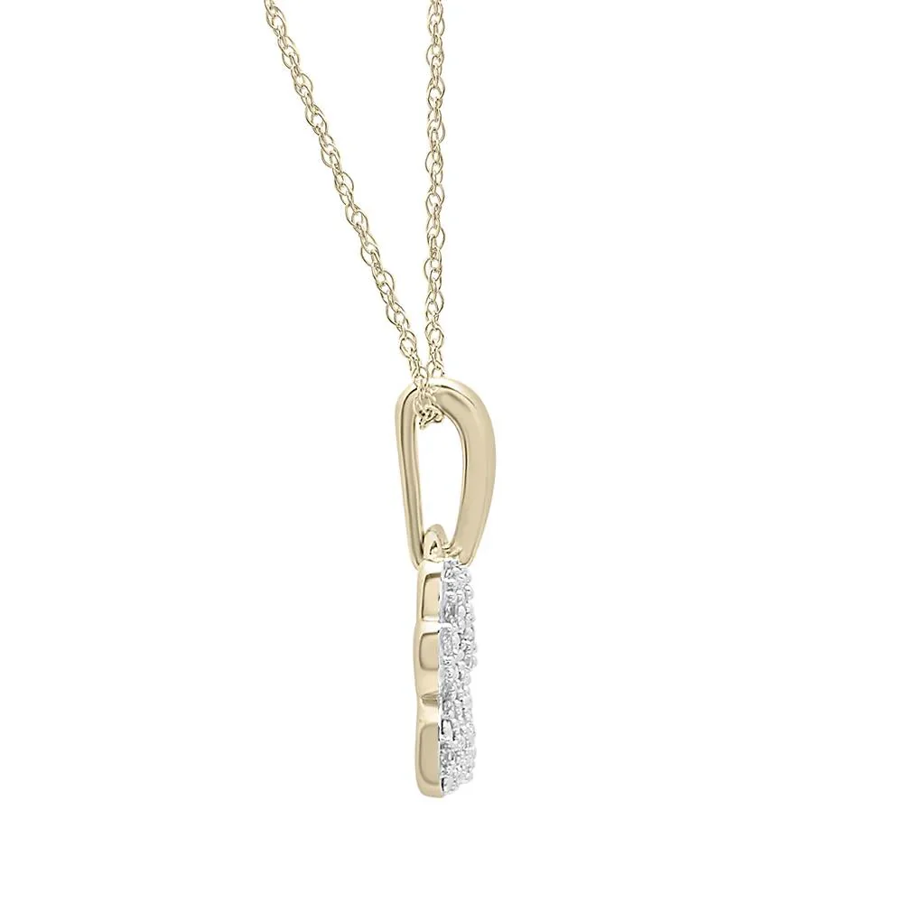 1/10 CT. Tw. Diamond Dog Paw Pendant Necklace 10K Yellow Gold Size 18" - Image 3
