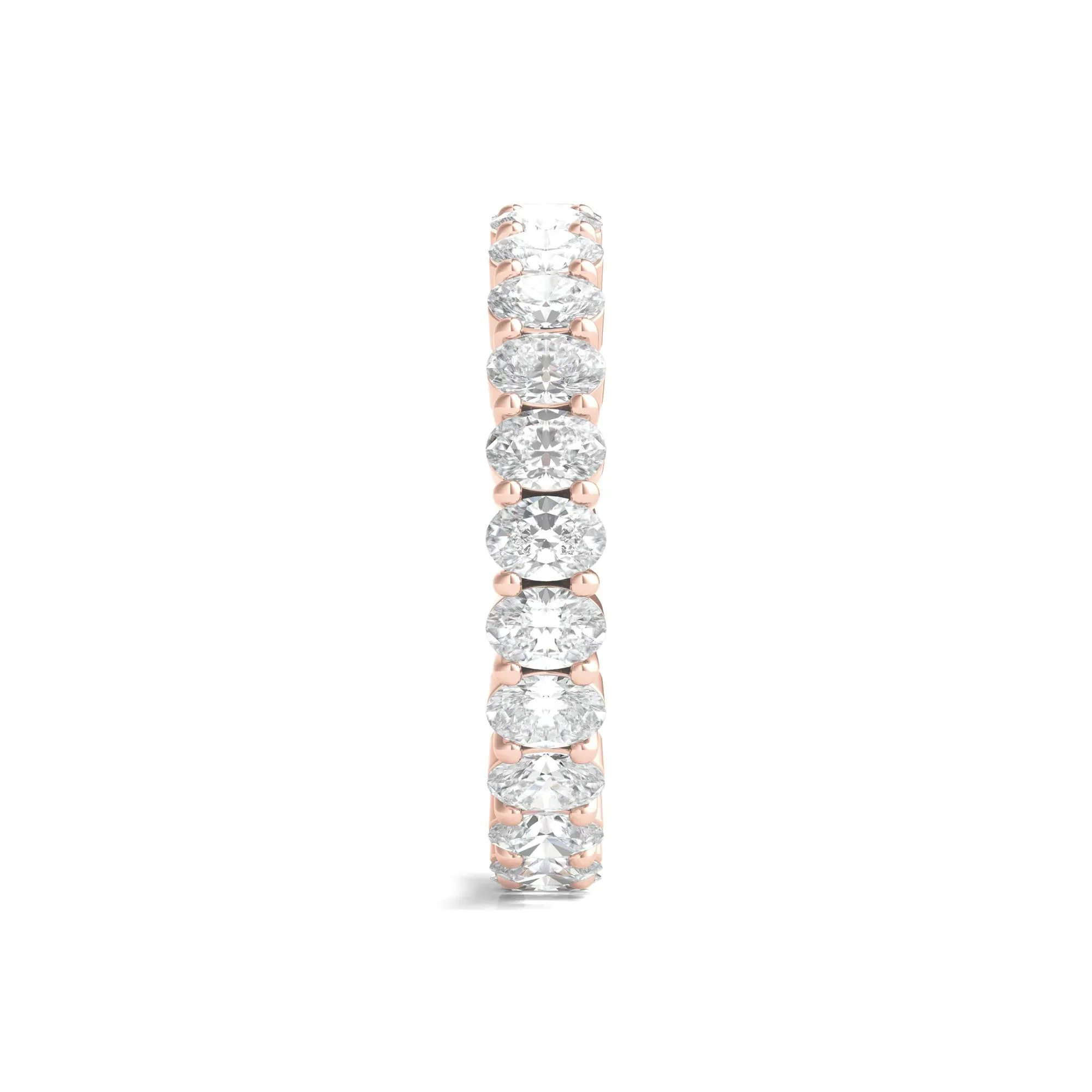 2 CT. Tw. Lab Grown Oval Diamond Eternity Band Ring 14K Rose Gold Size 9 4mm - Image 3