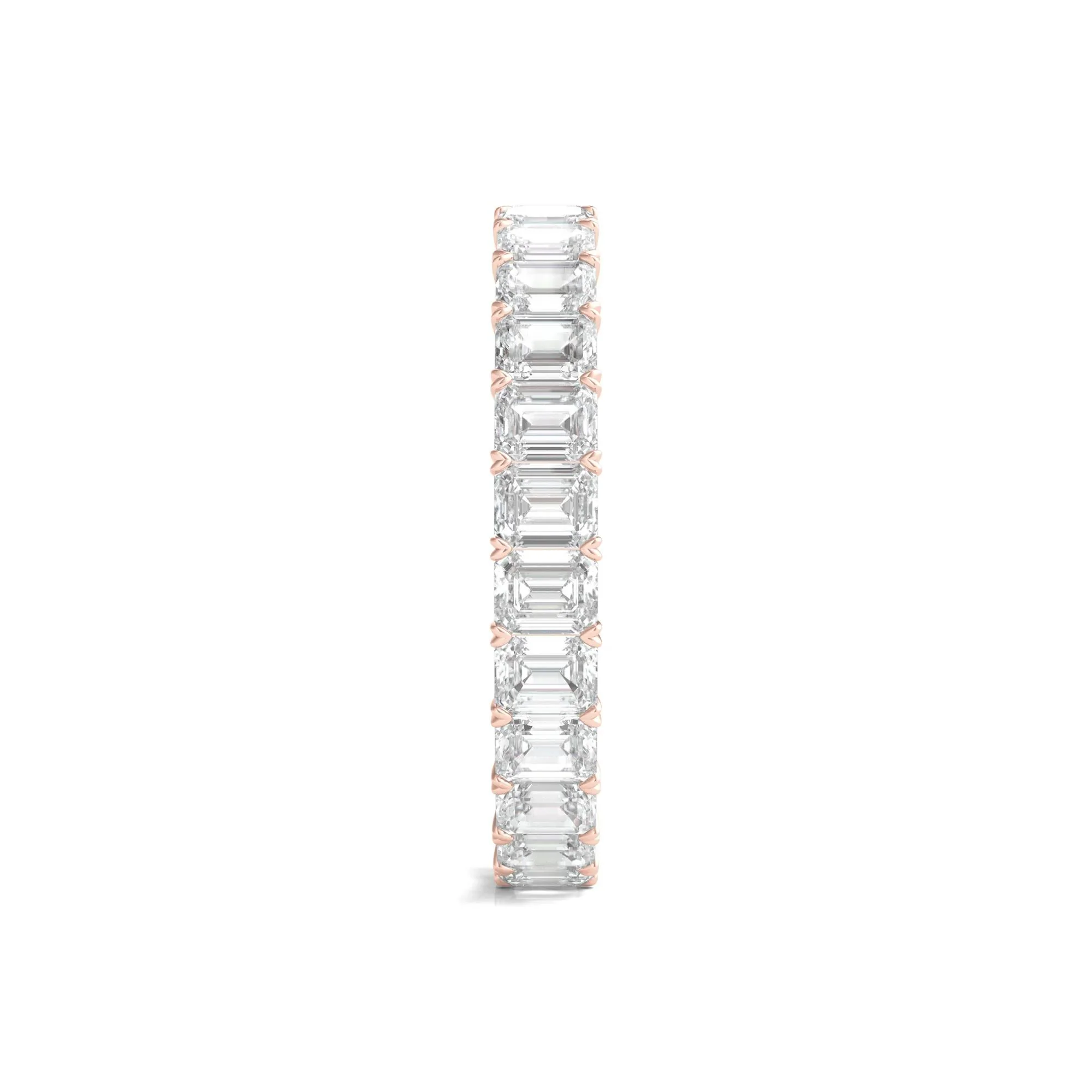 2 CT. Tw. Lab Grown Emerald-Cut Diamond Eternity Band Ring 14K Rose Gold Size 5 2mm - Image 3