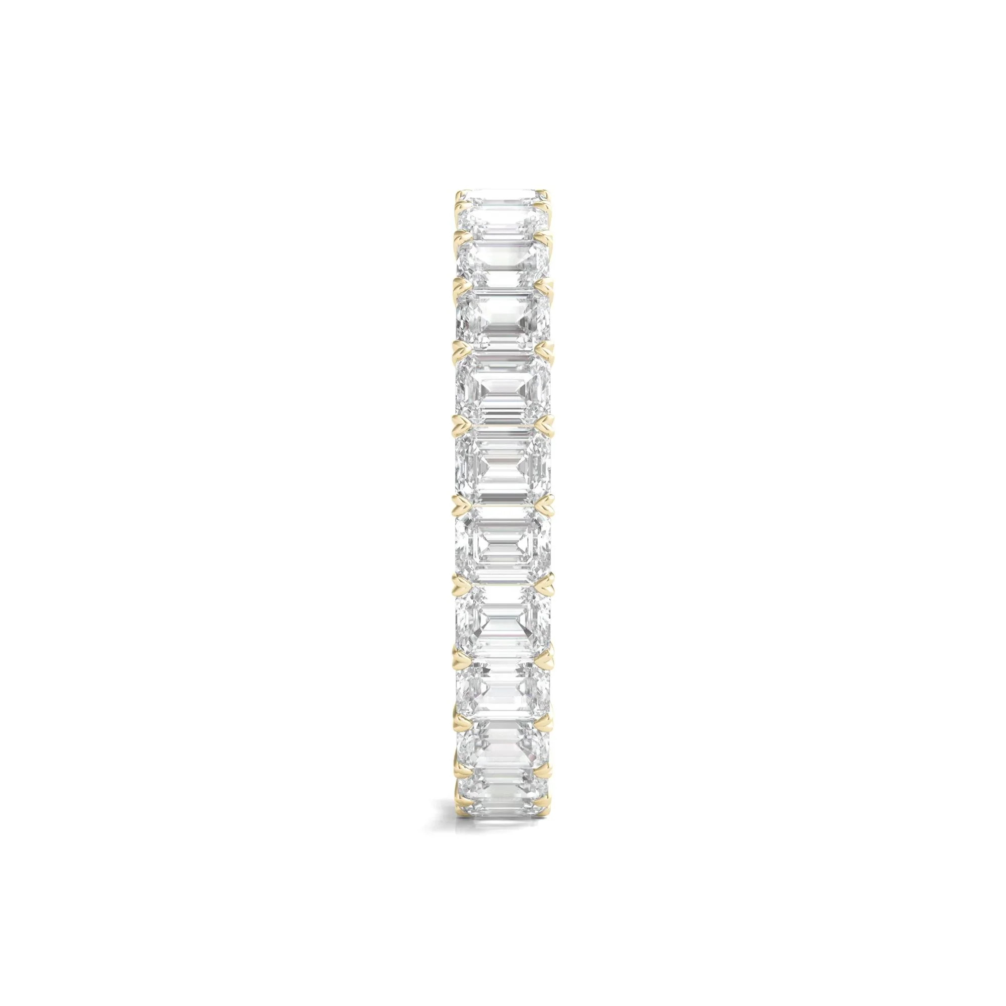 2 CT. Tw. Lab Grown Emerald-Cut Diamond Eternity Band Ring 14K Yellow Gold Size 4 3mm - Image 3