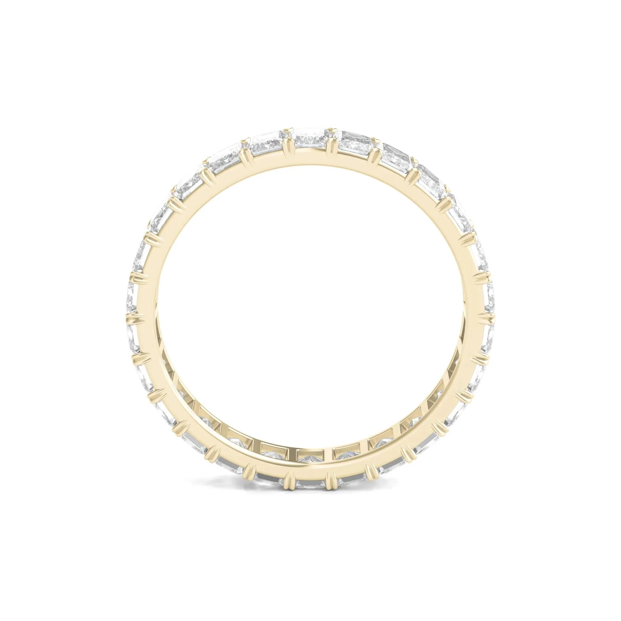 2 CT. Tw. Lab Grown Emerald-Cut Diamond Eternity Band Ring 14K Yellow Gold Size 5.5 3mm - Image 2