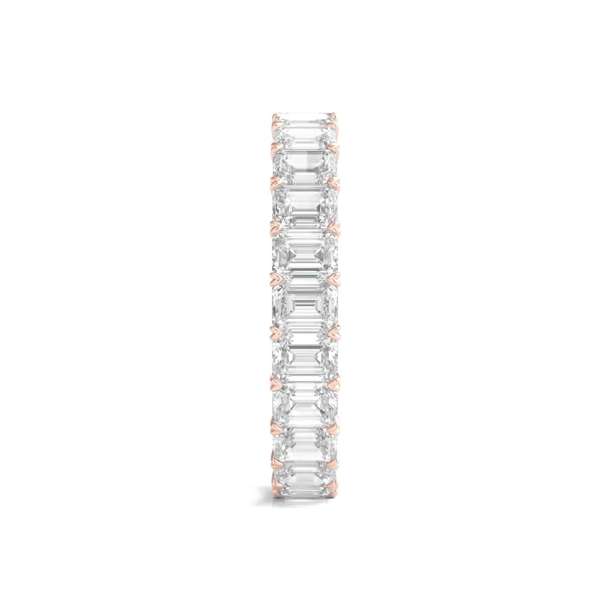 3 CT. Tw. Lab Grown Emerald-Cut Diamond Eternity Band Ring 14K Rose Gold Size 7.5 3mm - Image 3