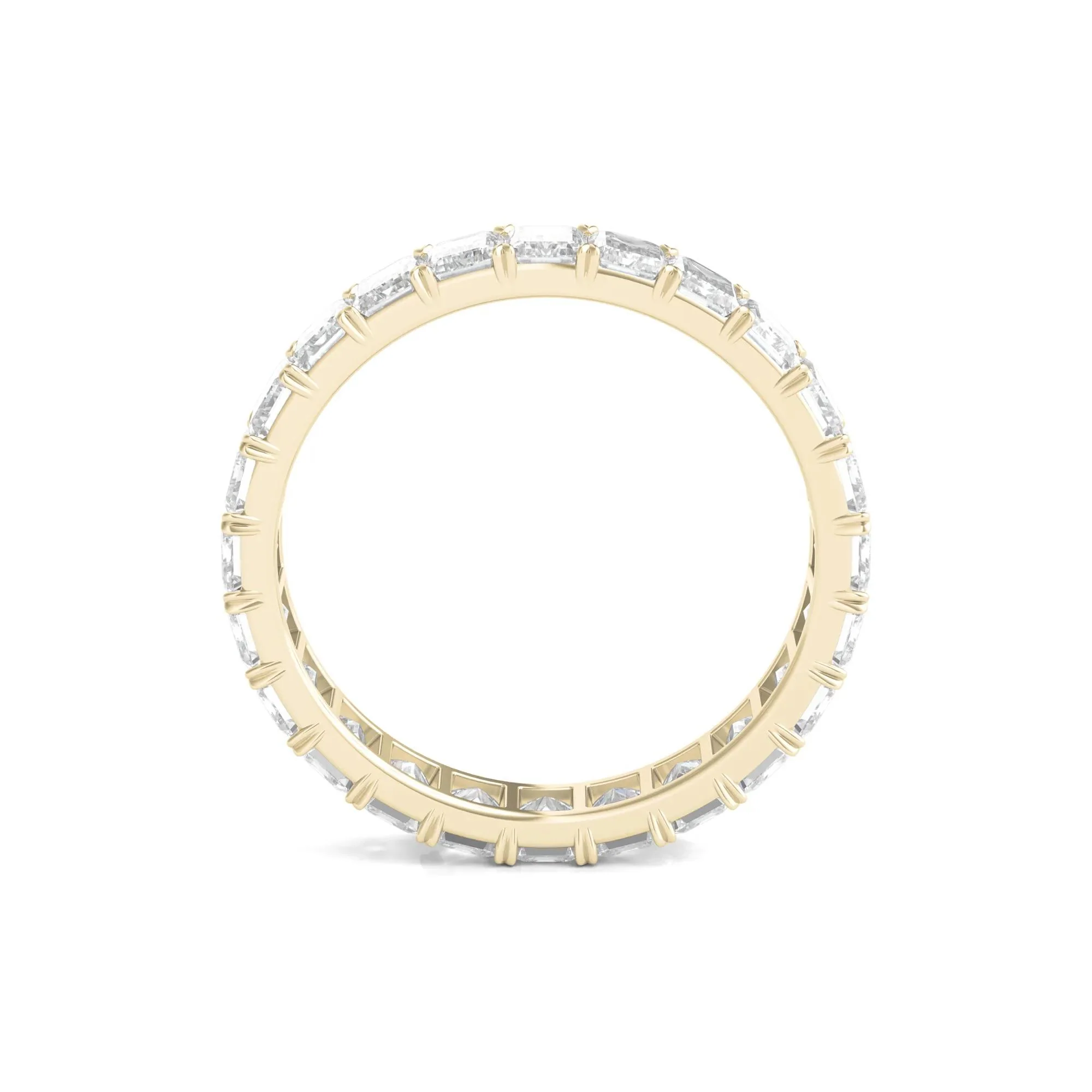 3 CT. Tw. Lab Grown Emerald-Cut Diamond Eternity Band Ring 14K Yellow Gold Size 4.5 3mm - Image 2