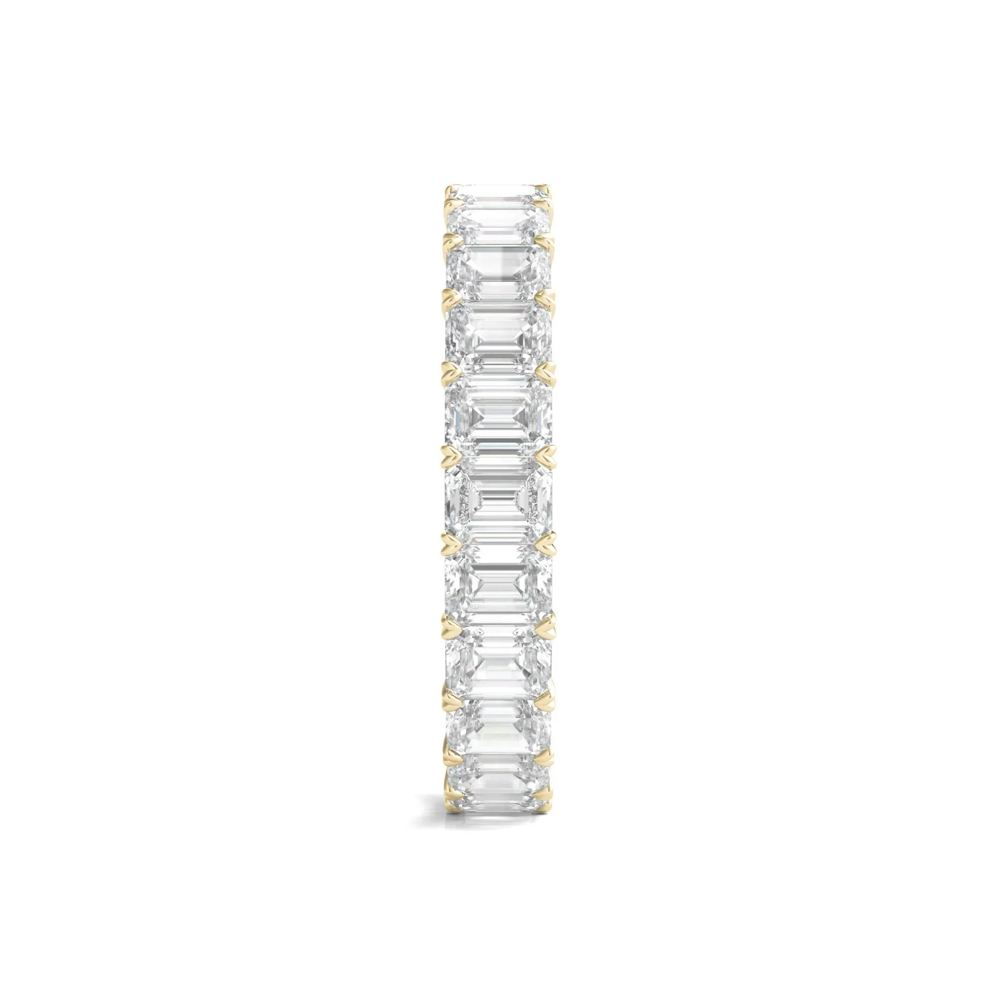 3 CT. Tw. Lab Grown Emerald-Cut Diamond Eternity Band Ring 14K Yellow Gold Size 8 3mm - Image 3