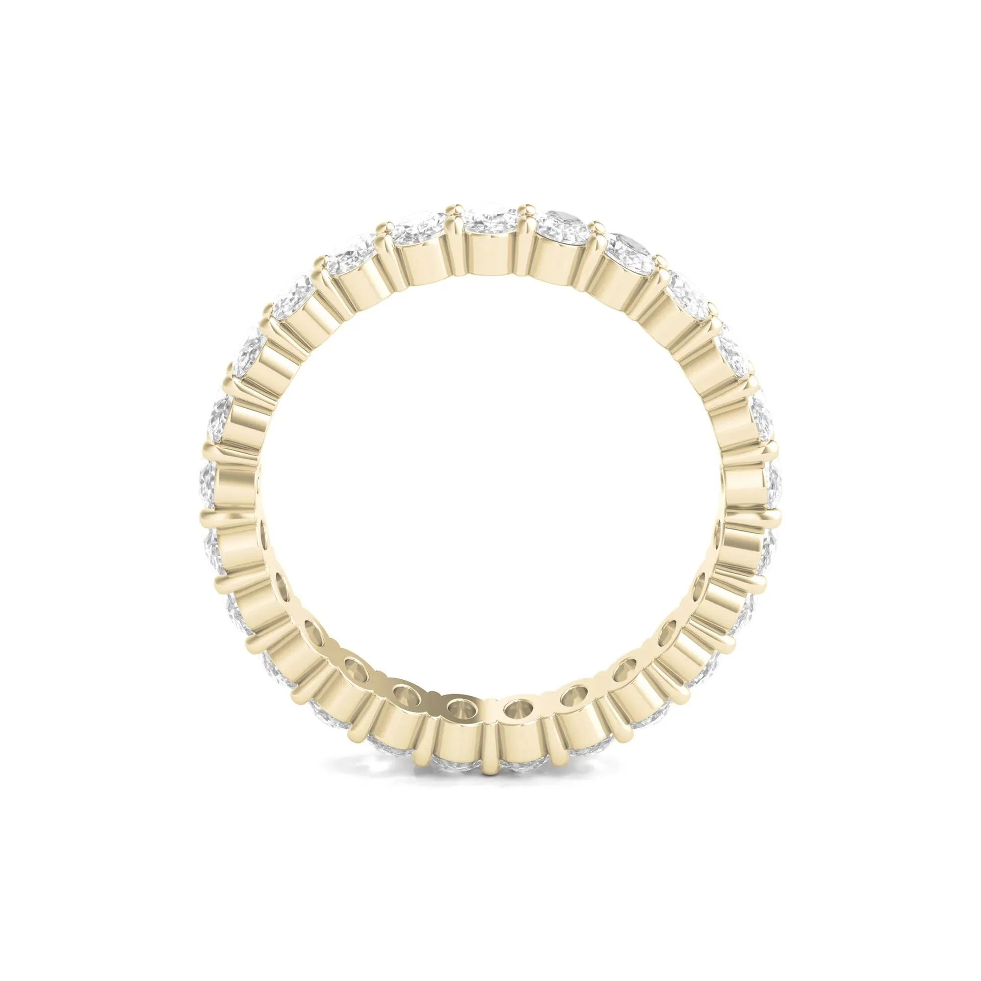 2 CT. Tw. Lab Grown Oval Diamond Eternity Band Ring 14K Yellow Gold Size 4 4mm - Image 2
