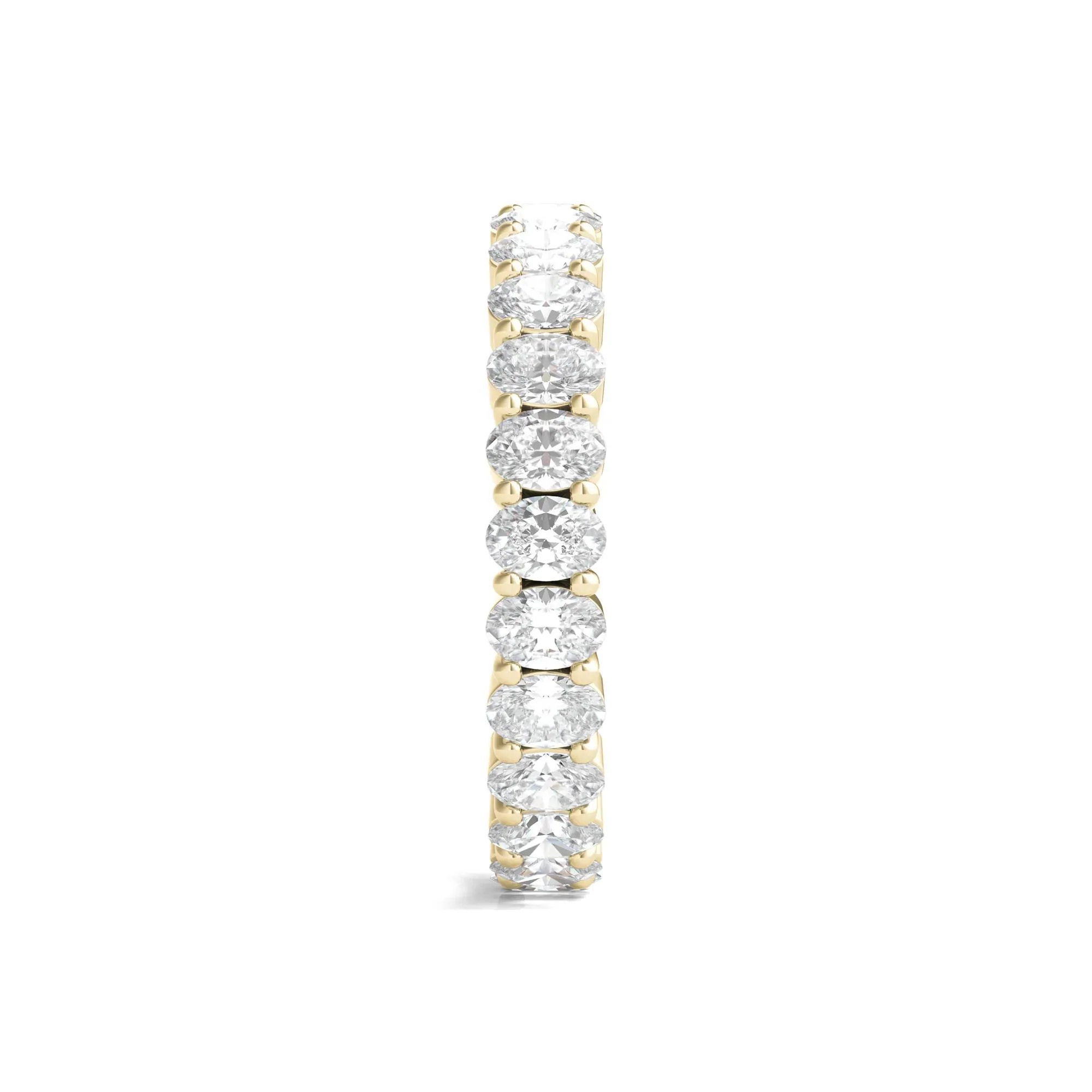 2 CT. Tw. Lab Grown Oval Diamond Eternity Band Ring 14K Yellow Gold Size 9 4mm - Image 3