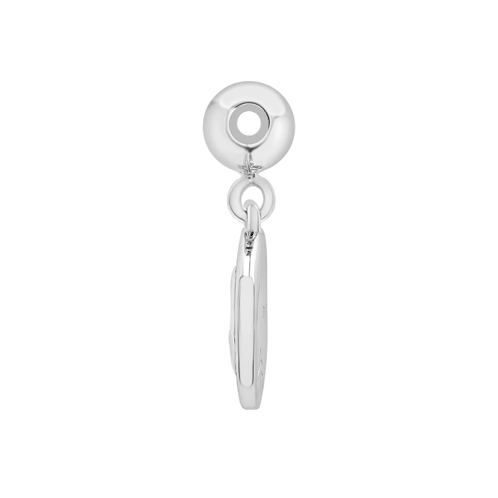 Virgo Zodiac Disc Bead Charm .925 Sterling Silver White Size 14.00mm - Image 6