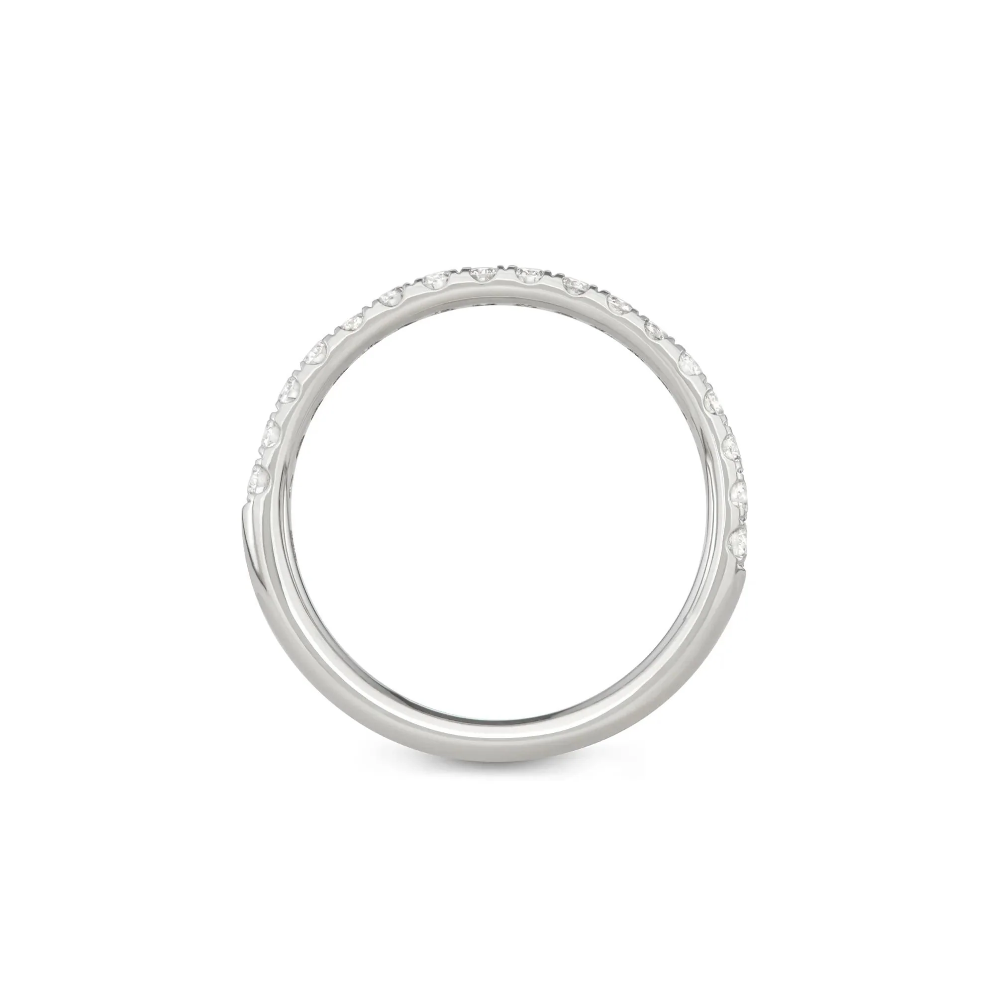 1/2 CT. Tw. Lab Grown Diamond Anniversary Band Ring Platinum Round Brilliant Cut White Size 7.5 2mm - Image 2