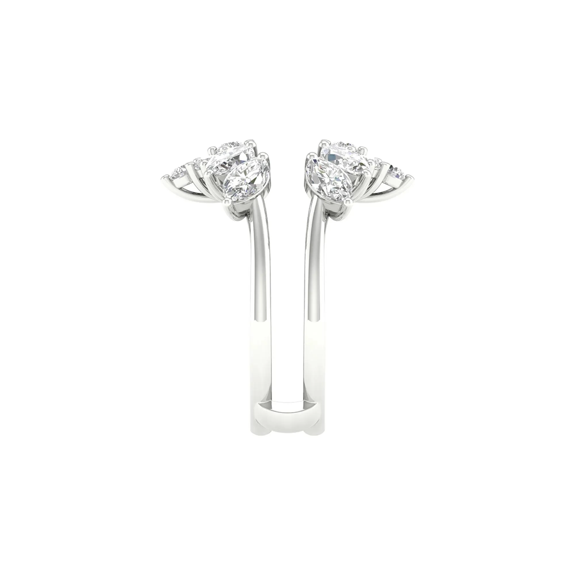 2 CT. Tw. Lab Grown Diamond Insert 14K White Gold Ring Round Brilliant Cut Size 8 - Image 3