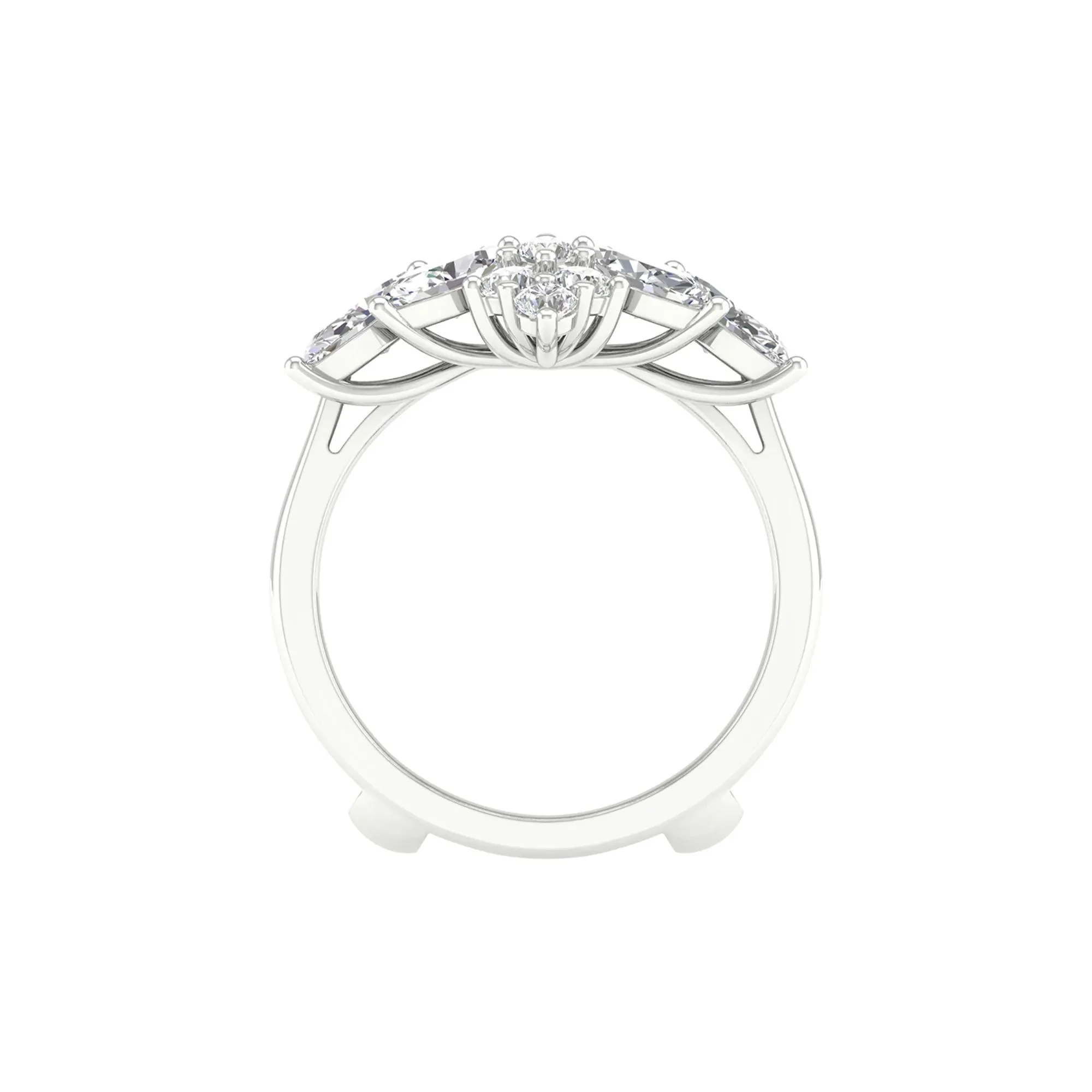 2 CT. Tw. Lab Grown Diamond Insert 14K White Gold Ring Round Brilliant Cut Size 9 - Image 2