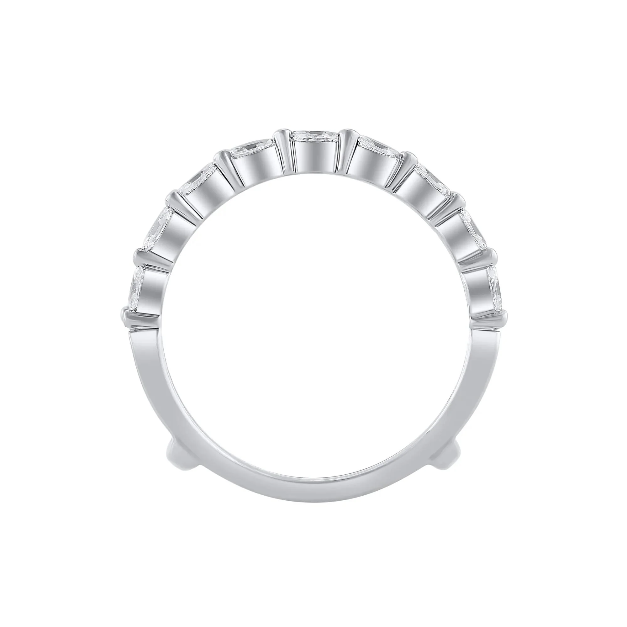 1/2 CT. Tw. Lab Grown Diamond Marquise-Shaped Ring Insert 14K White Gold Size 8.5 - Image 2