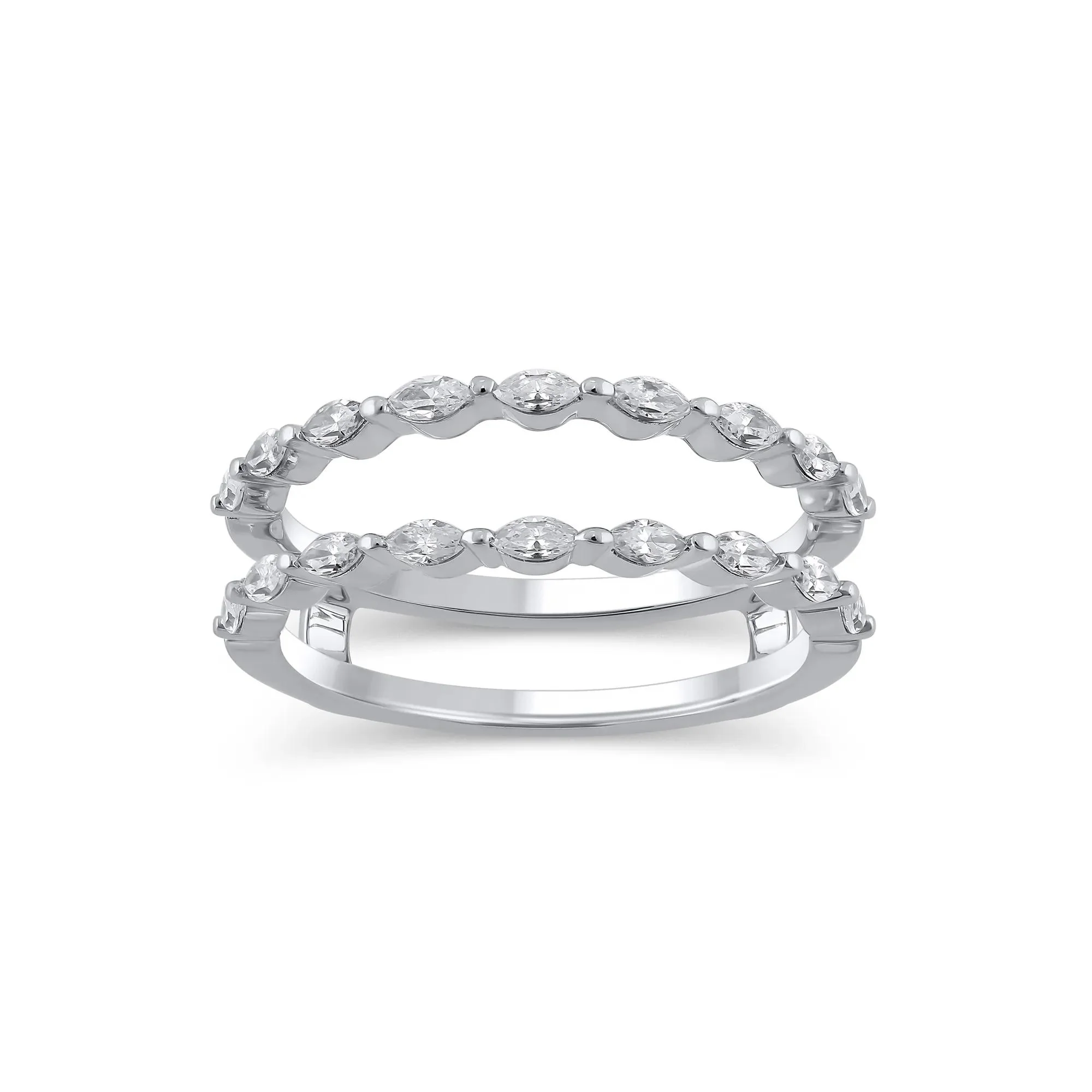 1/2 CT. Tw. Lab Grown Diamond Marquise-Shaped Ring Insert 14K White Gold Size 9