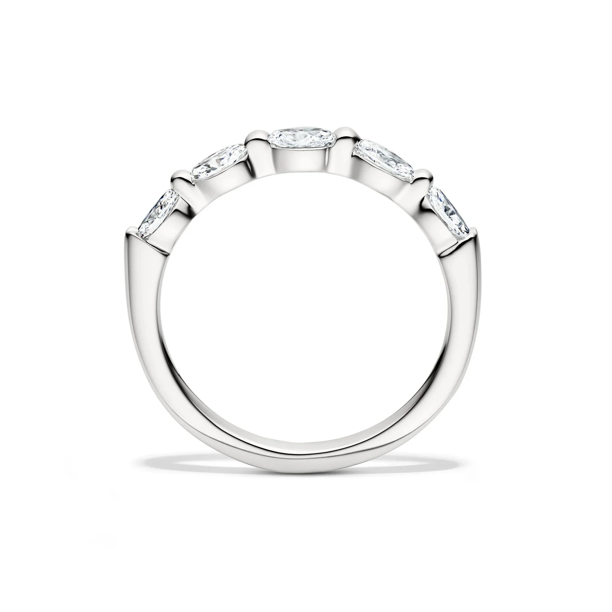 1/2 CT. Tw. Lab Grown Diamond Marquise Anniversary Band Ring 14K White Gold Size 8.5 - Image 2