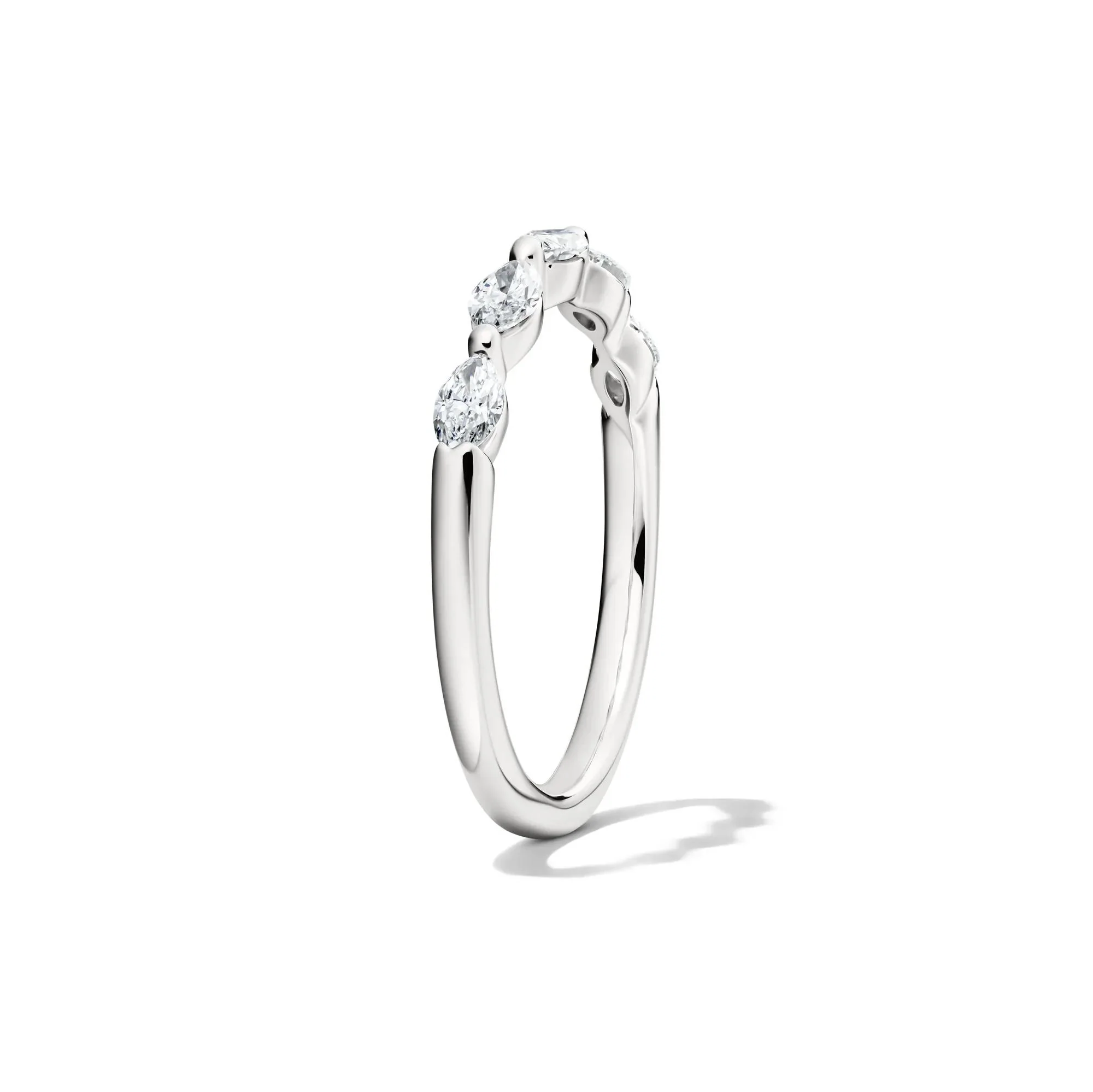 1/2 CT. Tw. Lab Grown Diamond Marquise Anniversary Band Ring 14K White Gold Size 9 - Image 3
