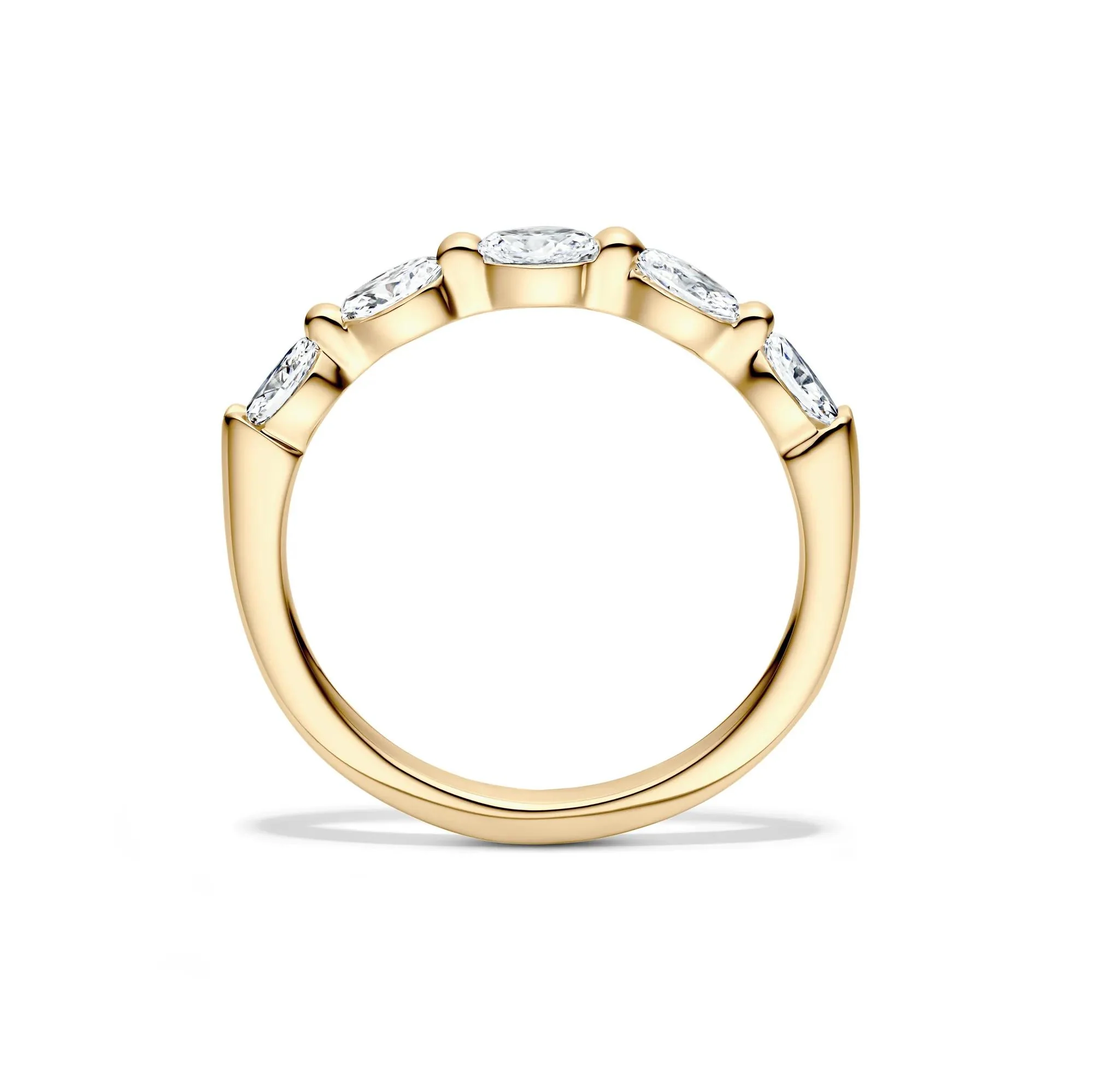 1/2 CT. Tw. Lab Grown Diamond Marquise Anniversary Band Ring 14K Yellow Gold Size 8 - Image 2