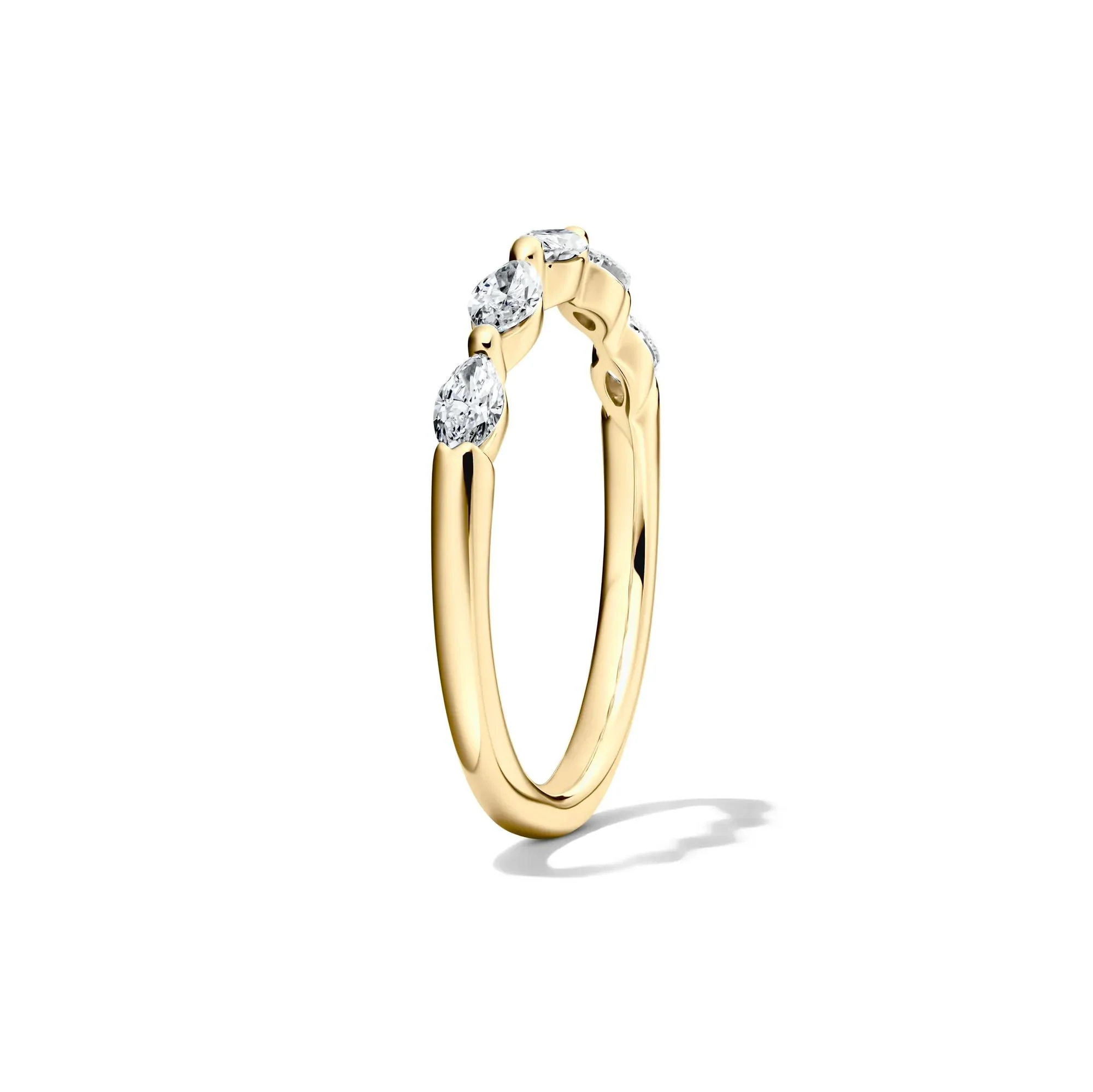 1/2 CT. Tw. Lab Grown Diamond Marquise Anniversary Band Ring 14K Yellow Gold Size 9 - Image 3