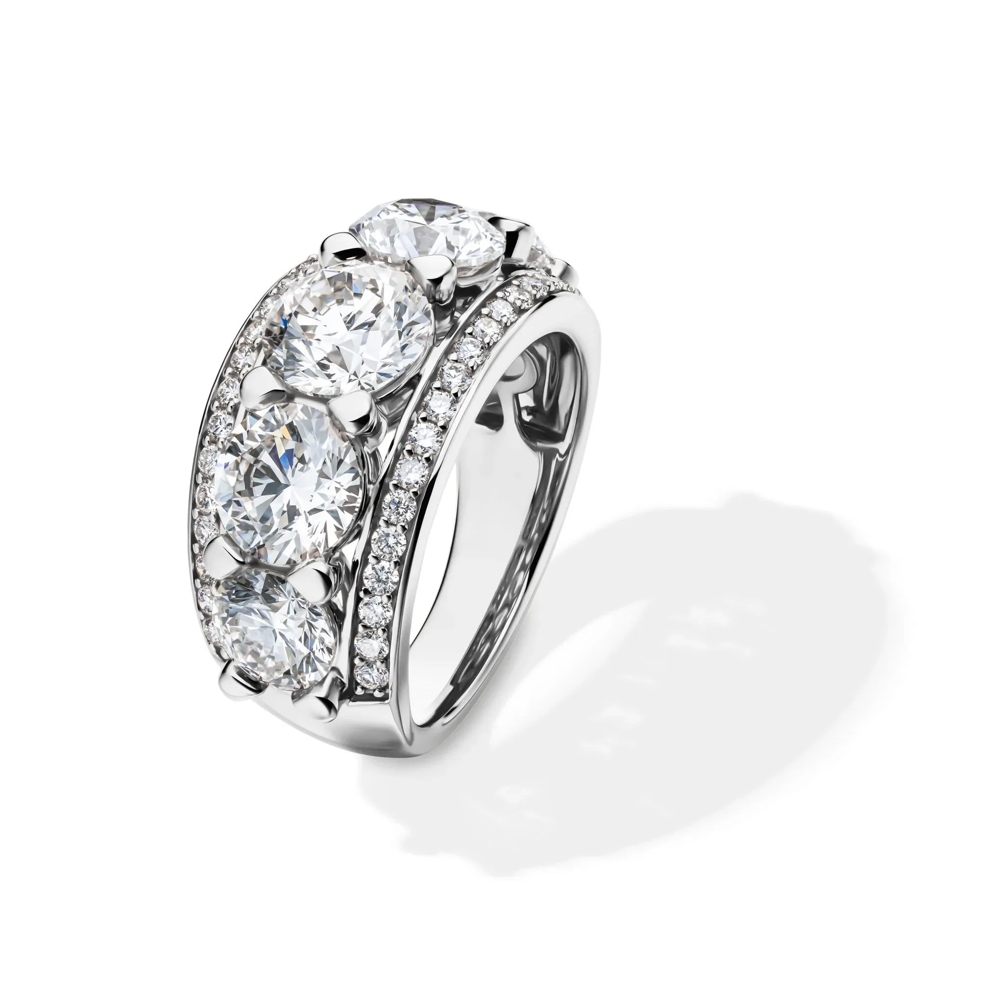6 CT. Tw. Lab Grown Diamond Multi-Row Anniversary Band Ring 14K White Gold Size 7.5 - Image 4