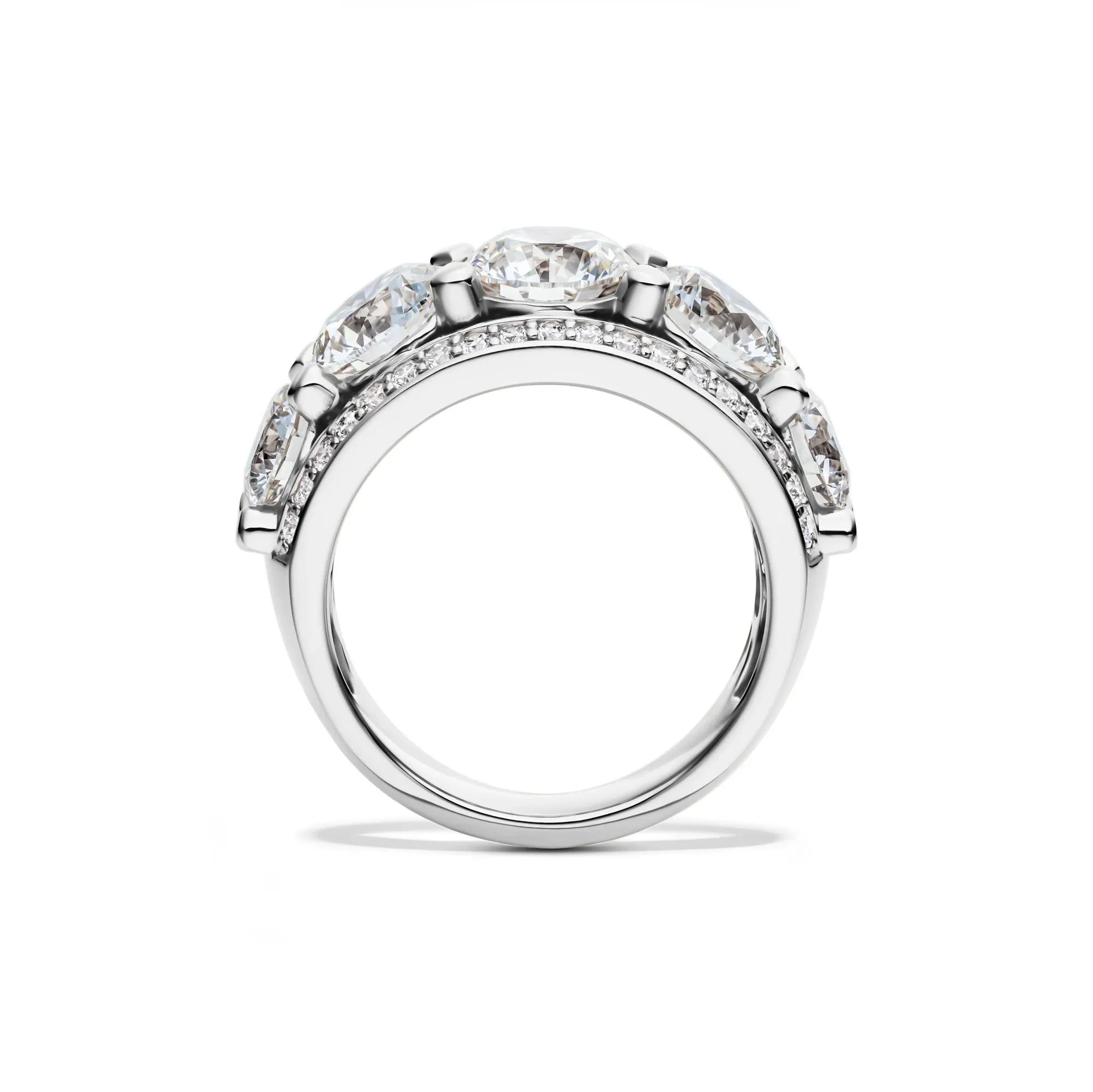6 CT. Tw. Lab Grown Diamond Multi-Row Anniversary Band Ring 14K White Gold Size 8 - Image 2