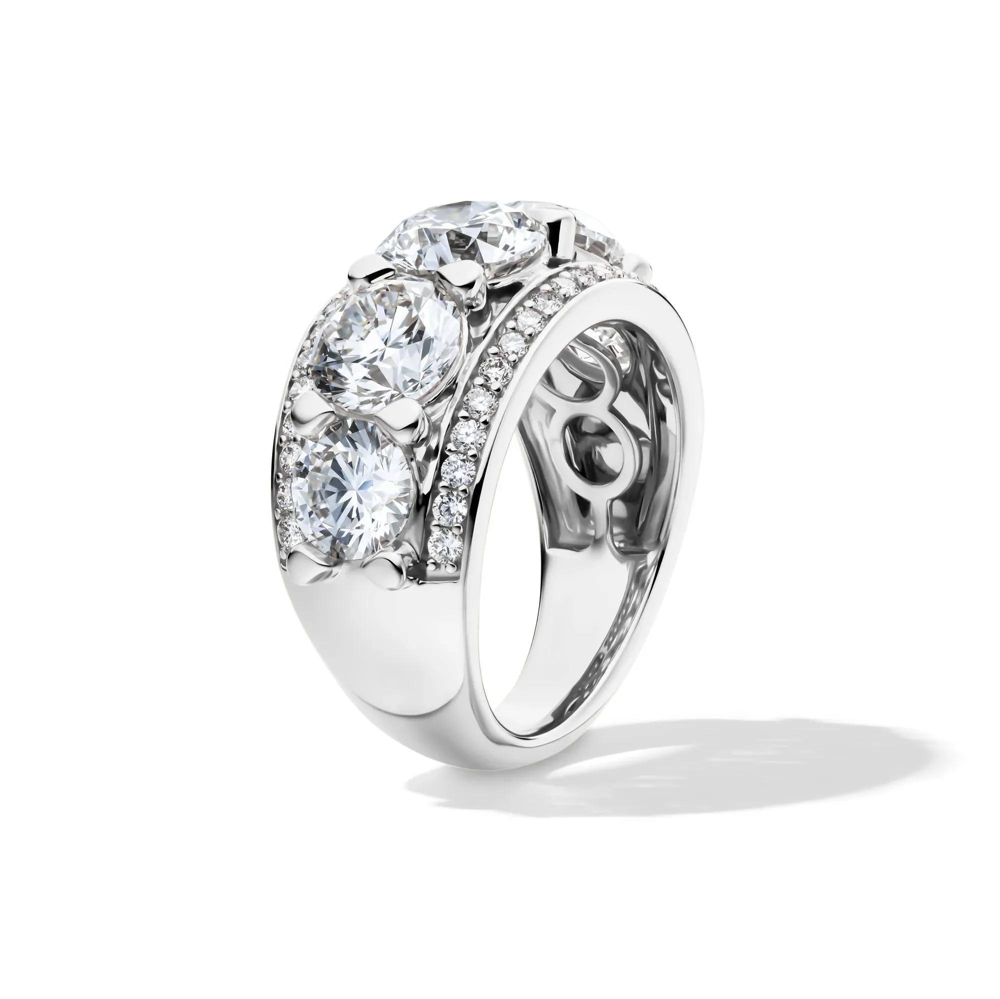 6 CT. Tw. Lab Grown Diamond Multi-Row Anniversary Band Ring 14K White Gold Size 8 - Image 3