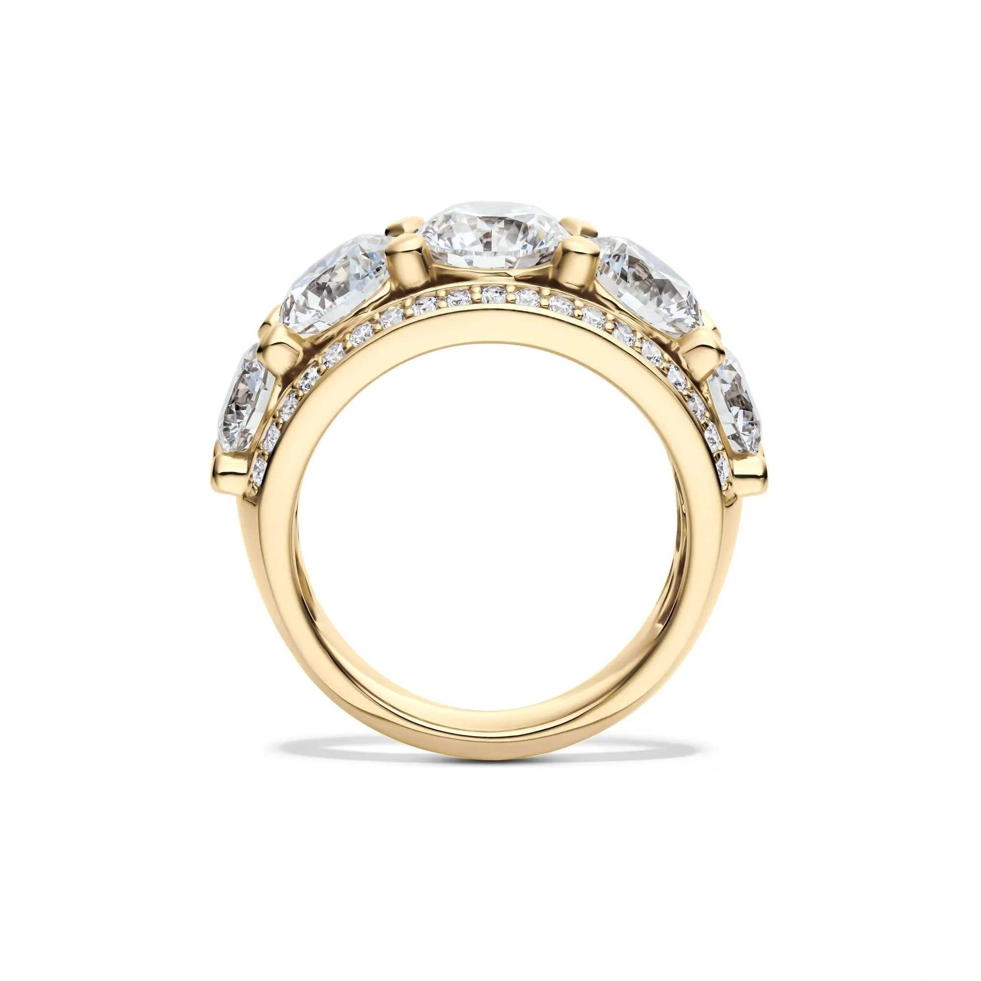 6 CT. Tw. Lab Grown Diamond Multi-Row Anniversary Band Ring 14K Yellow Gold Size 6.5 - Image 2