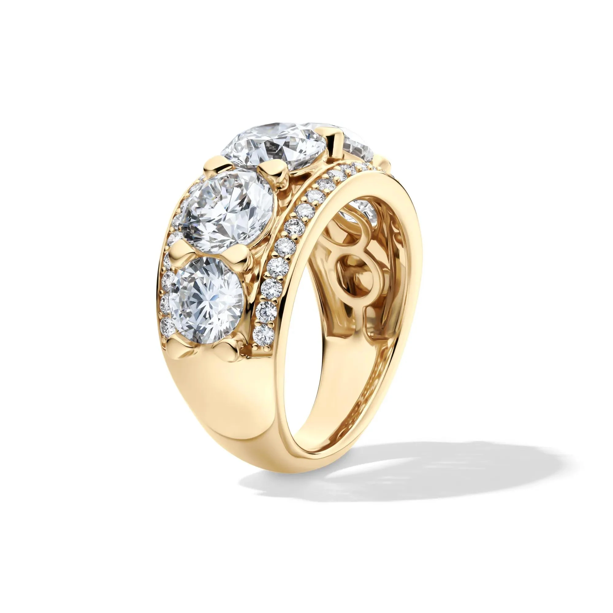 6 CT. Tw. Lab Grown Diamond Multi-Row Anniversary Band Ring 14K Yellow Gold Size 6.5 - Image 3