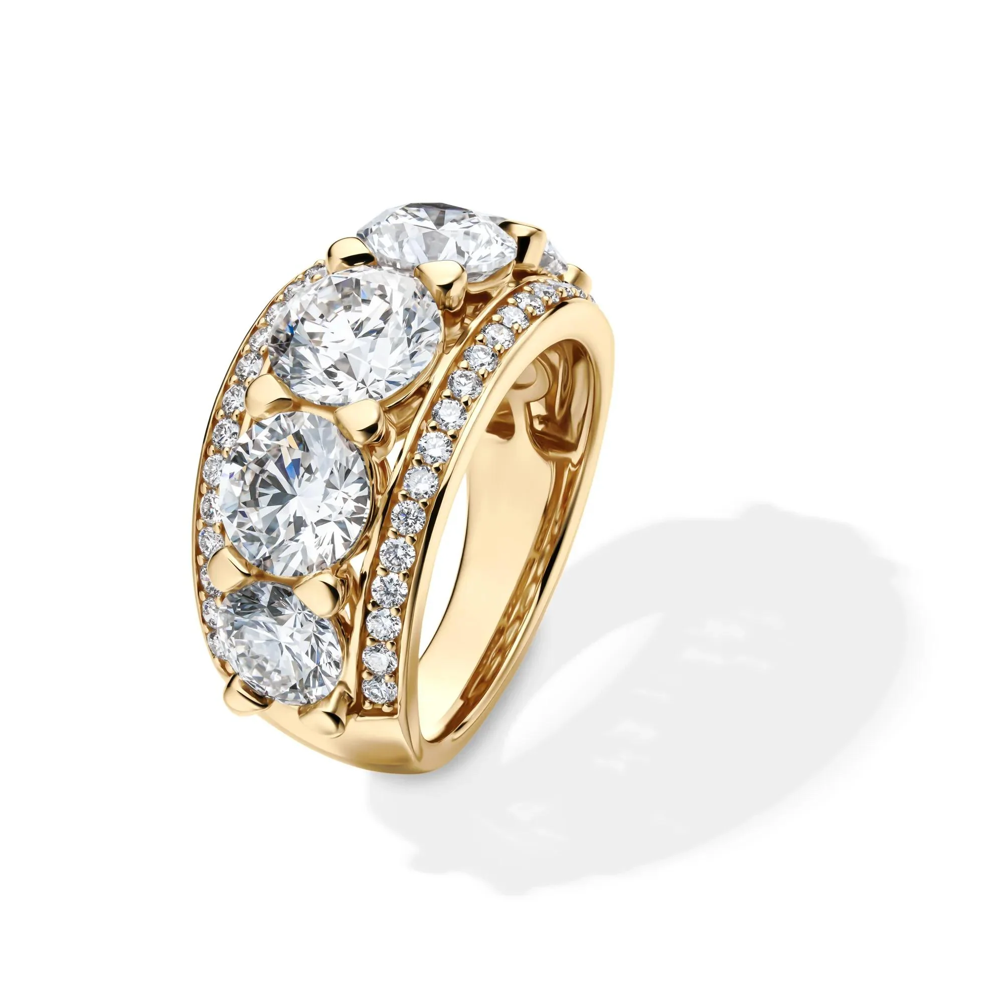 6 CT. Tw. Lab Grown Diamond Multi-Row Anniversary Band Ring 14K Yellow Gold Size 7 - Image 4
