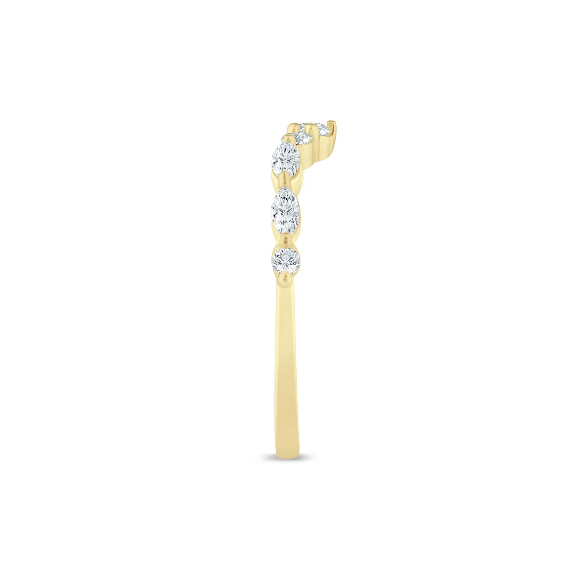 3/8 CT. Tw. Lab Grown Diamond Round and Marquise Contour Band Ring 14K Yellow Gold Size 6.5 1.5mm - Image 3